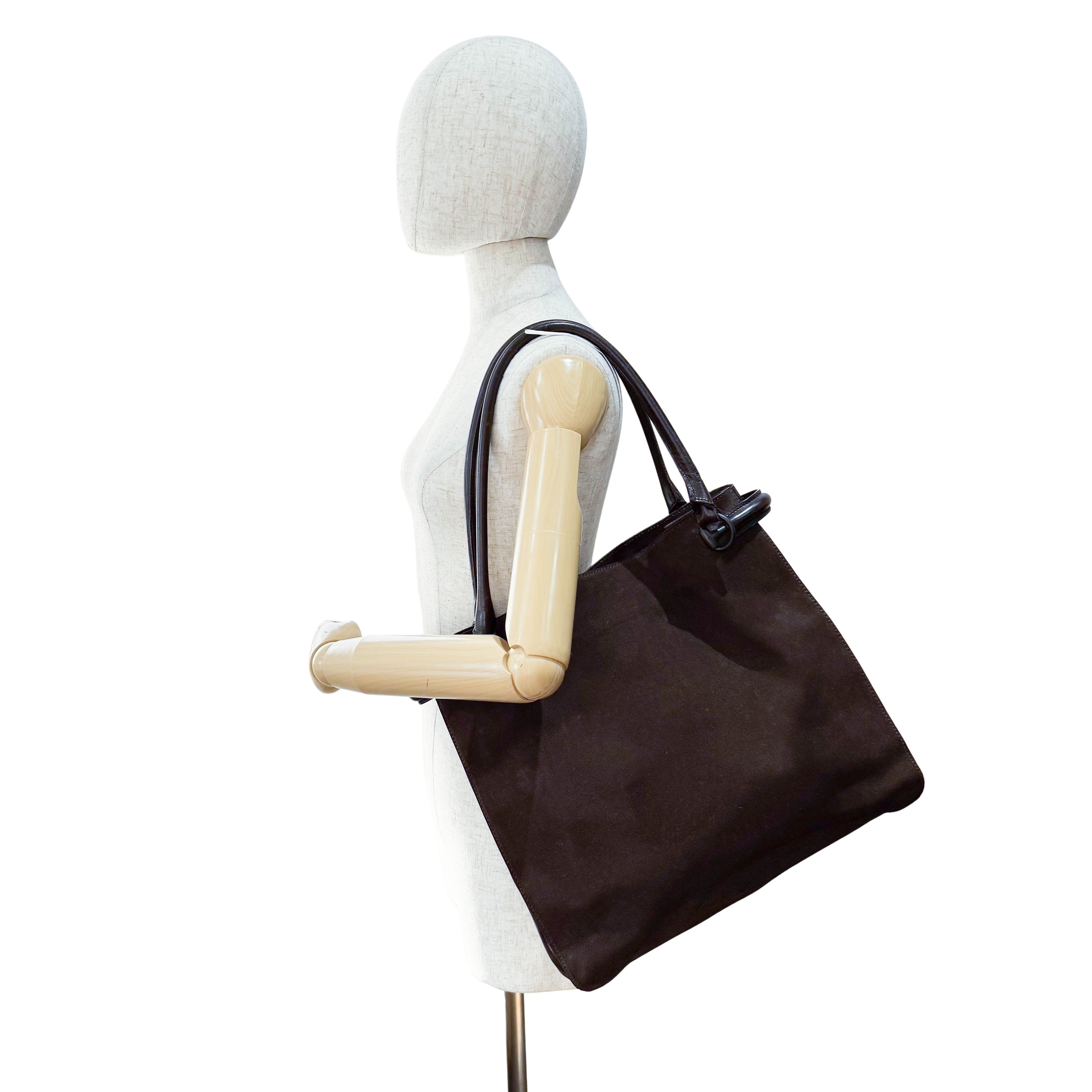 Brown Suede Tote Bag