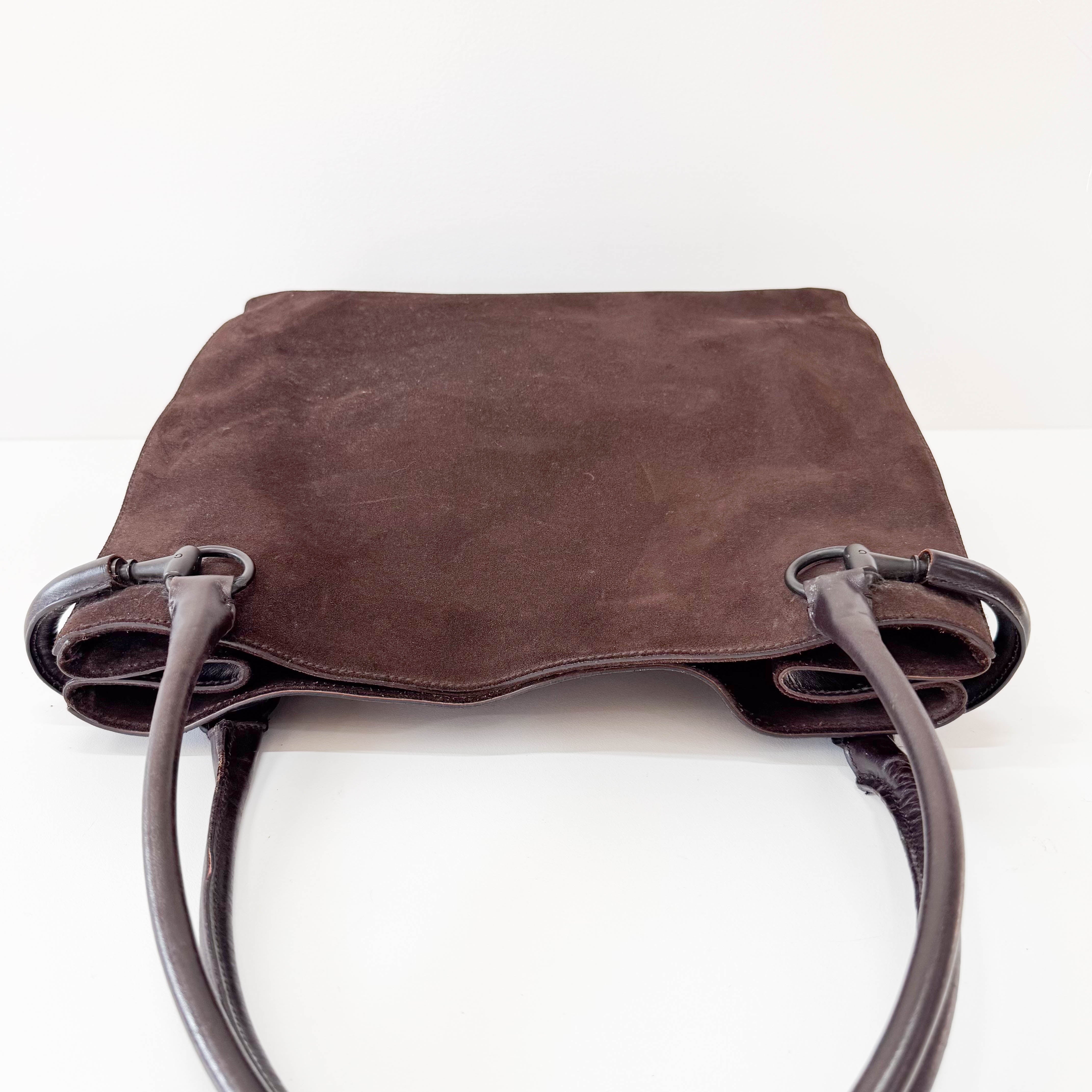 Brown Suede Tote Bag