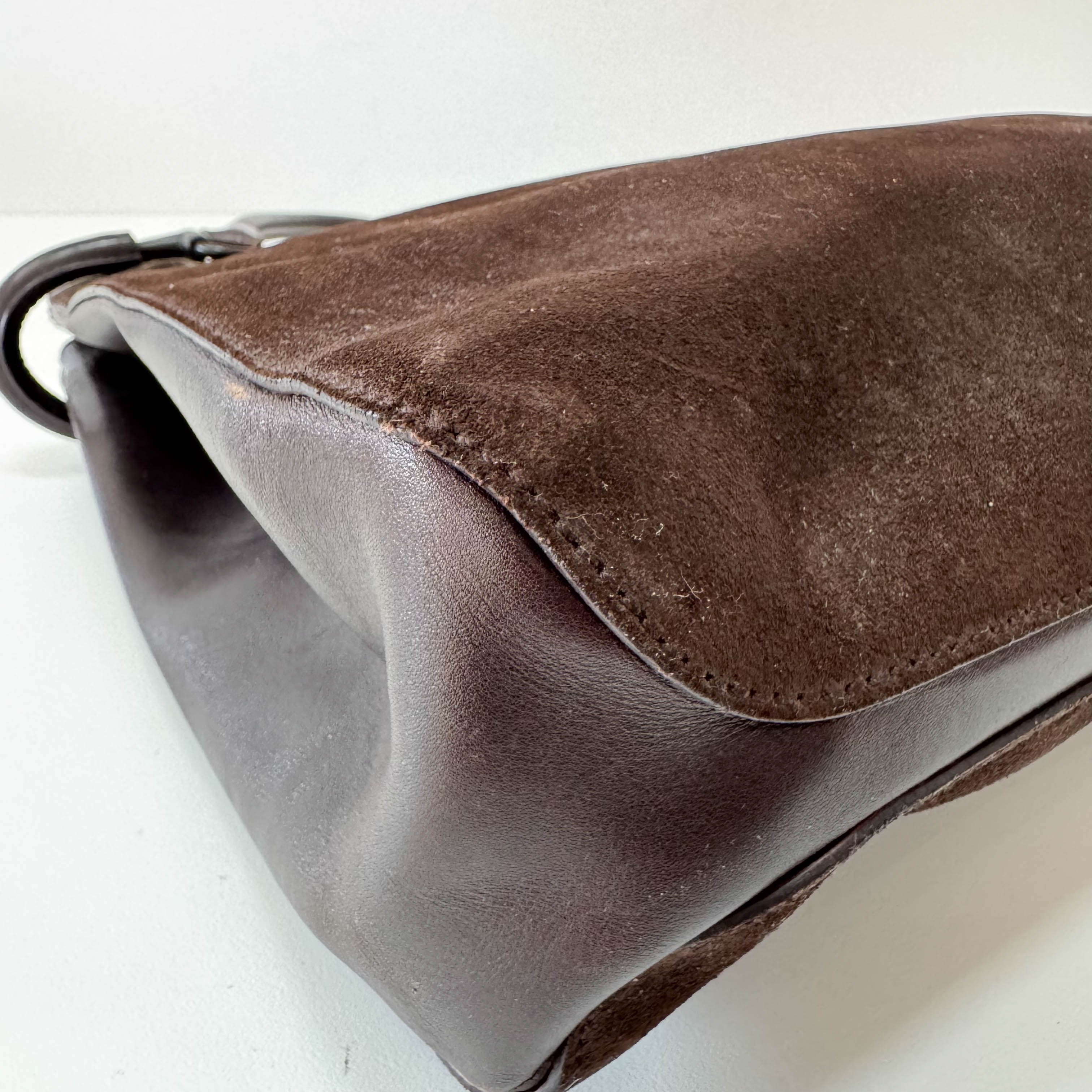 Brown Suede Tote Bag