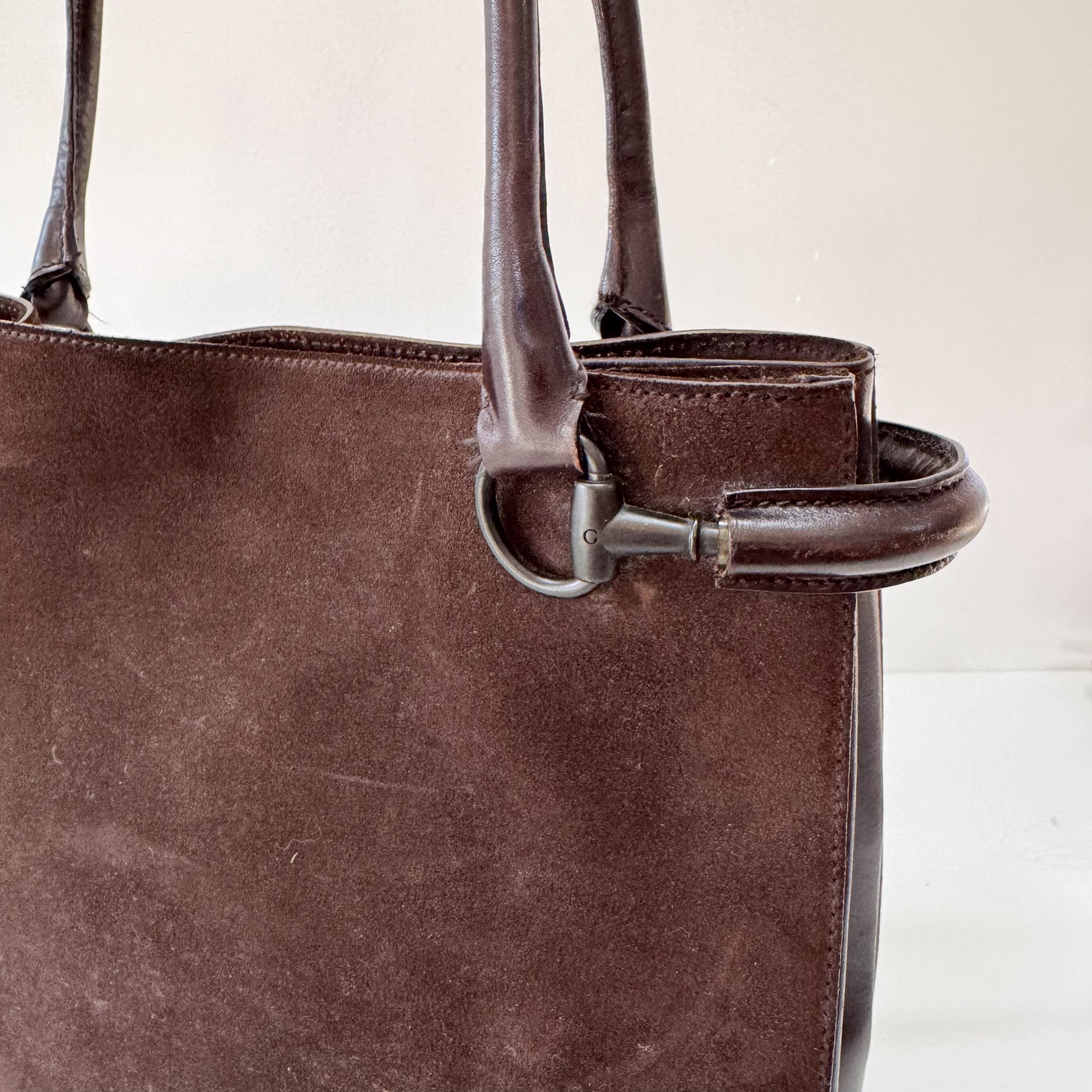 Brown Suede Tote Bag