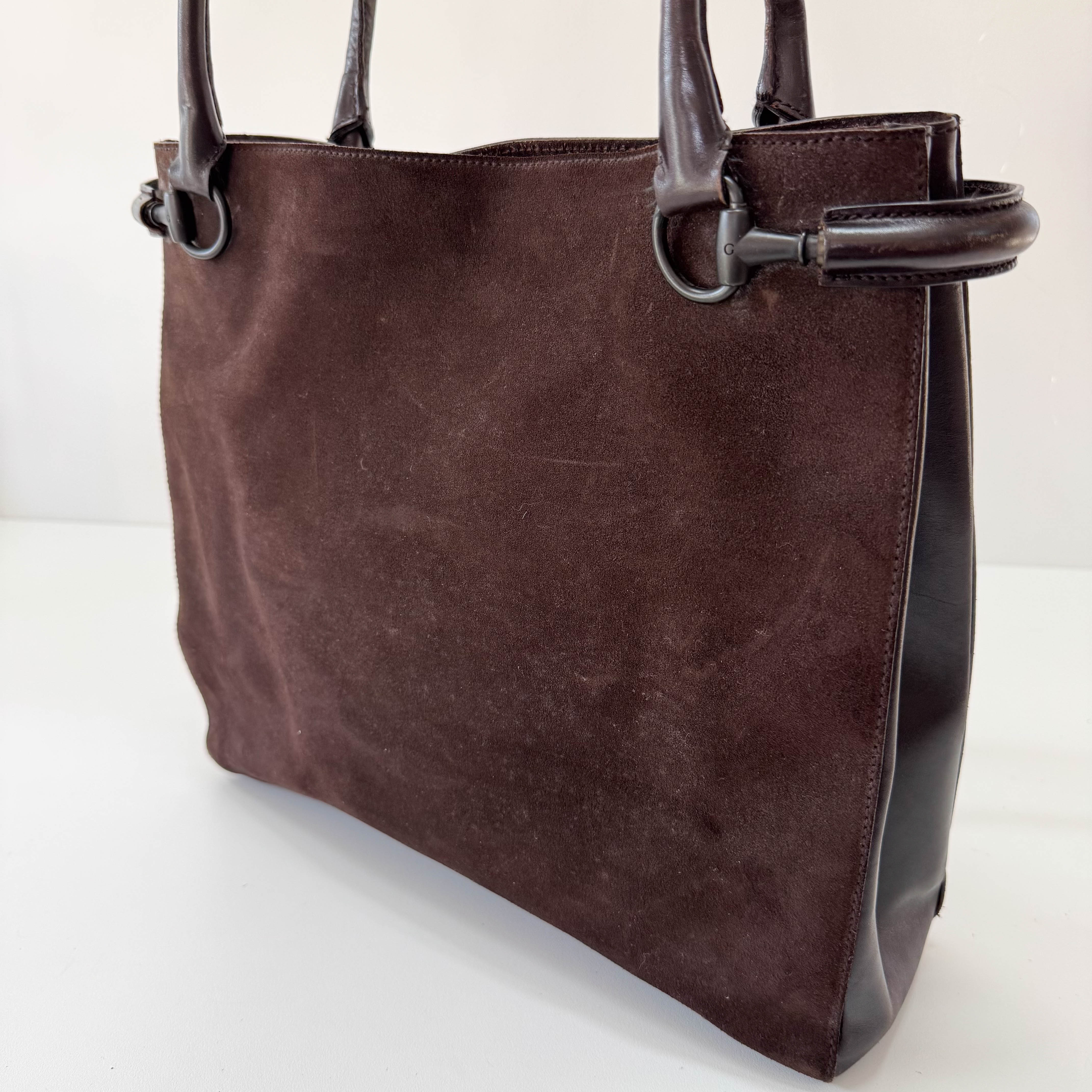 Brown Suede Tote Bag