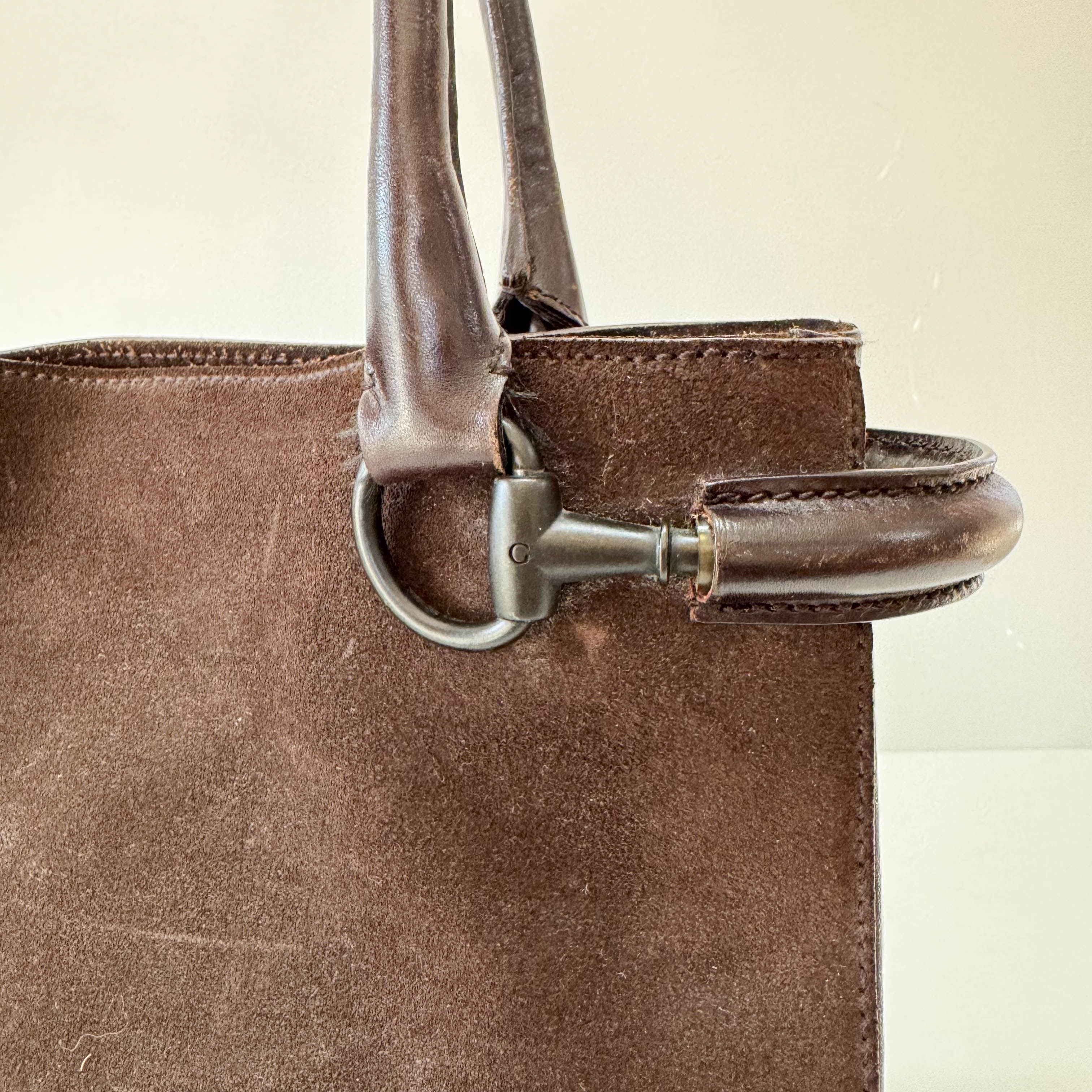 Brown Suede Tote Bag