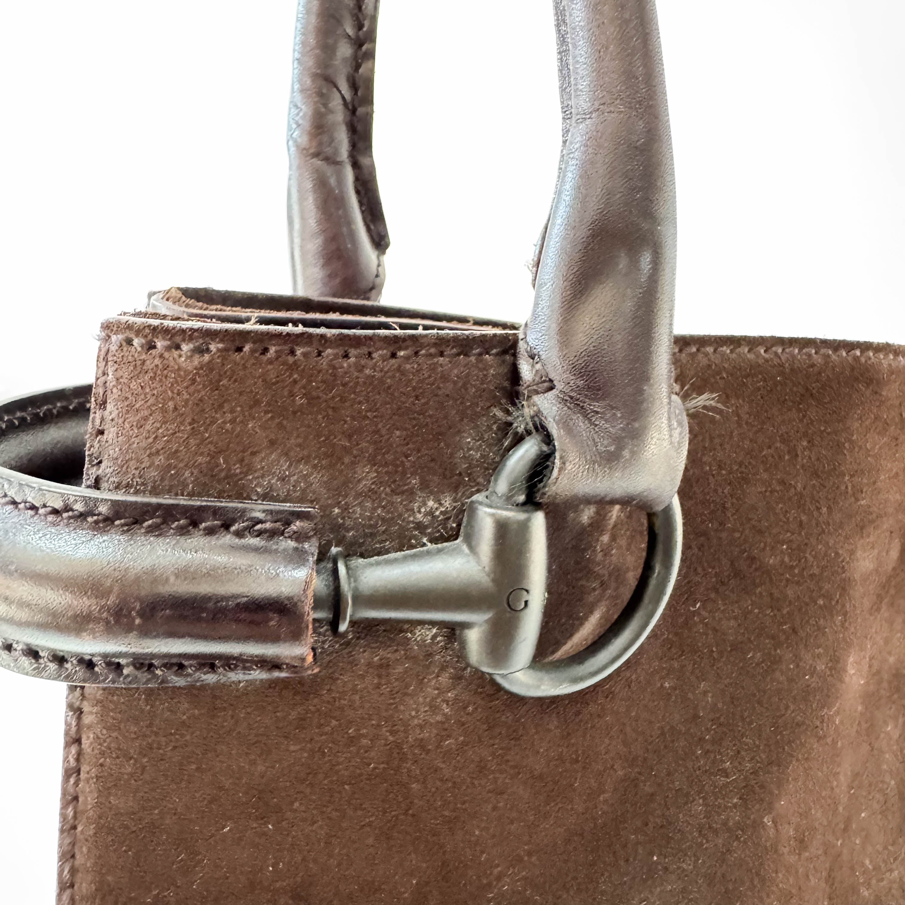 Brown Suede Tote Bag