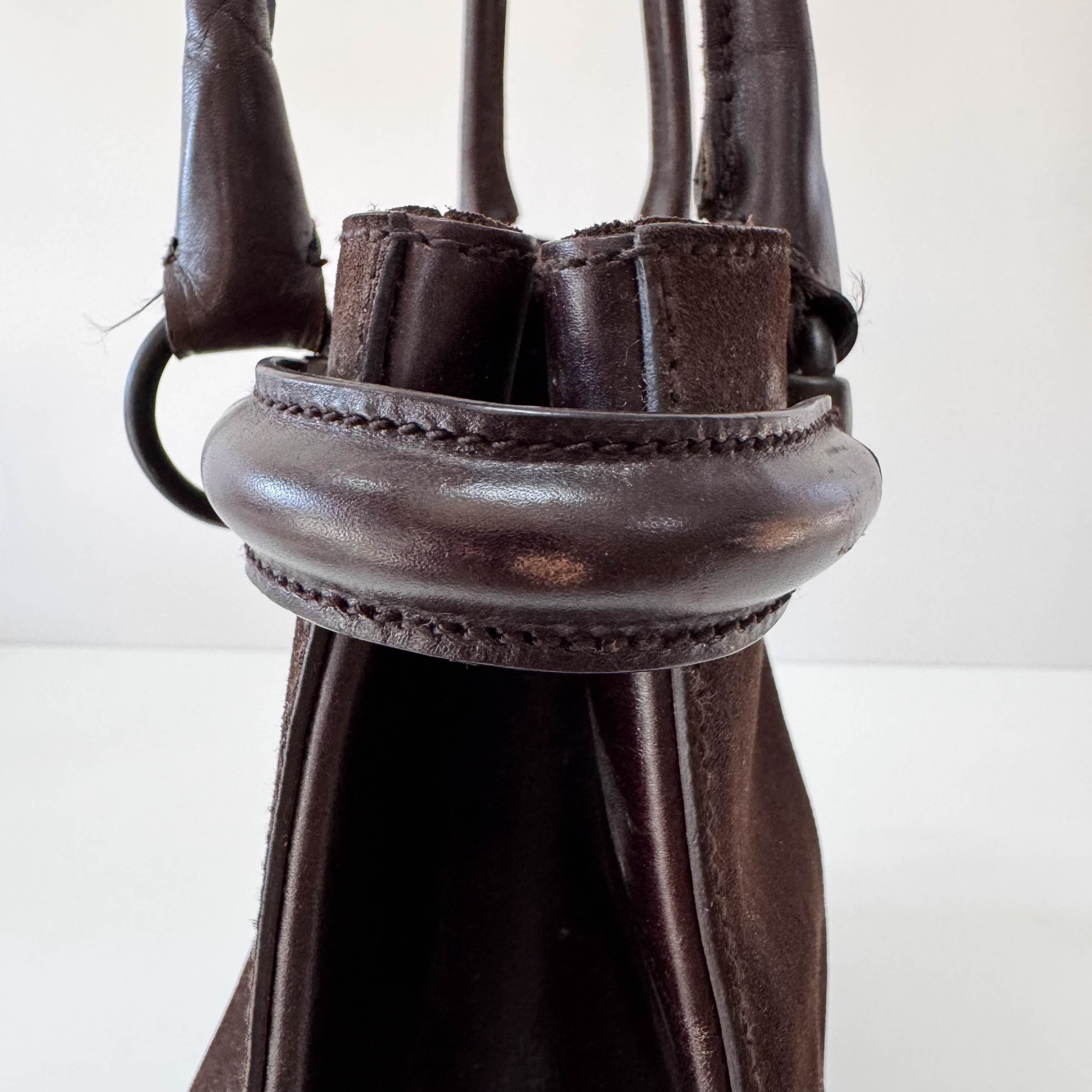 Brown Suede Tote Bag