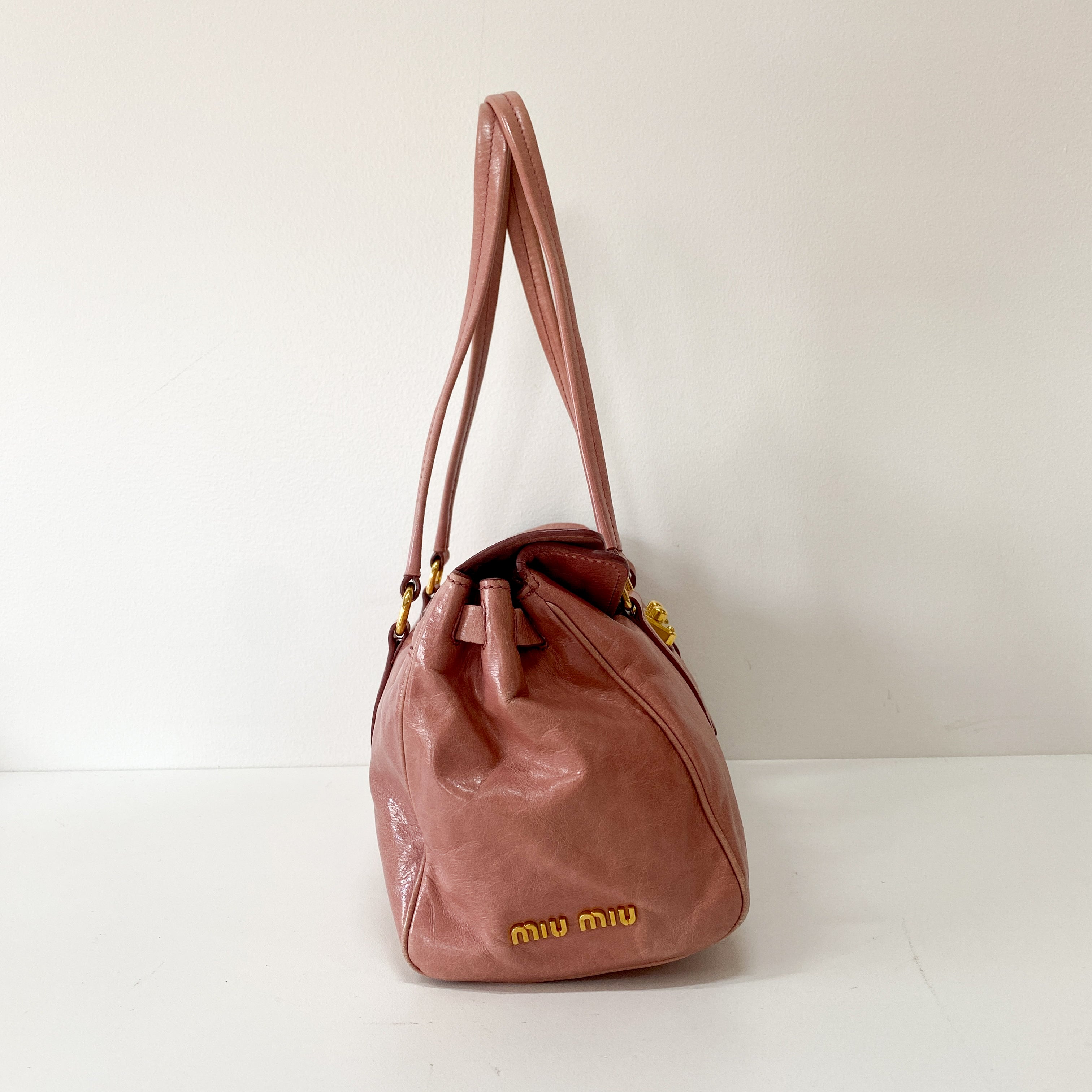 Sparkling Pink Leather Bag