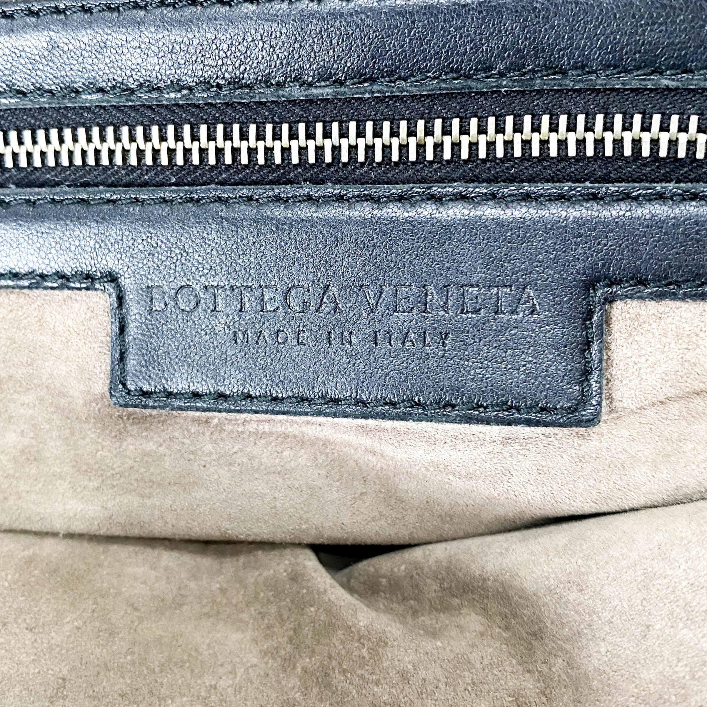 Intrecciato Bowling Bag Black Leather Shoulder Bag