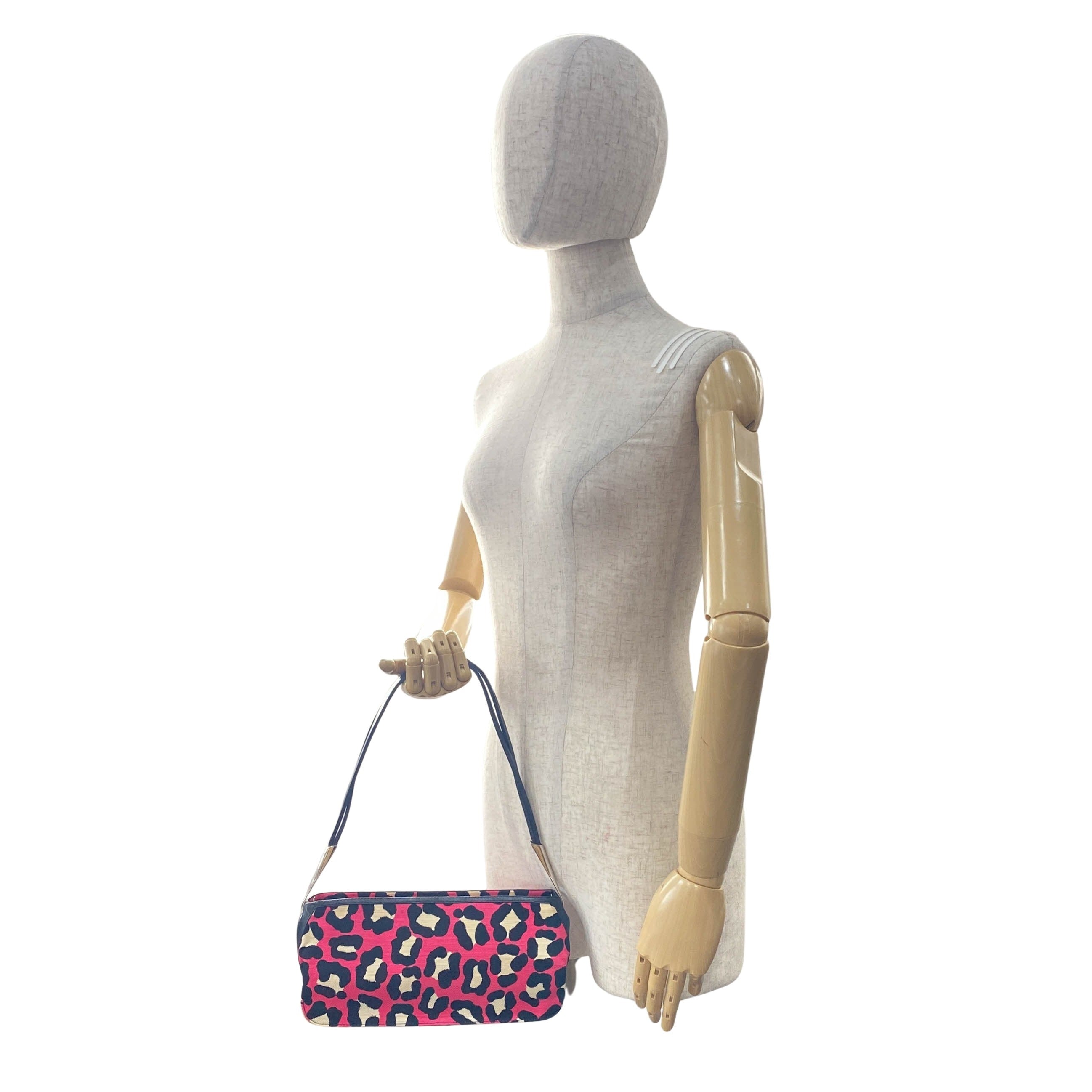Pink Leopard Canvas Shoulder Bag
