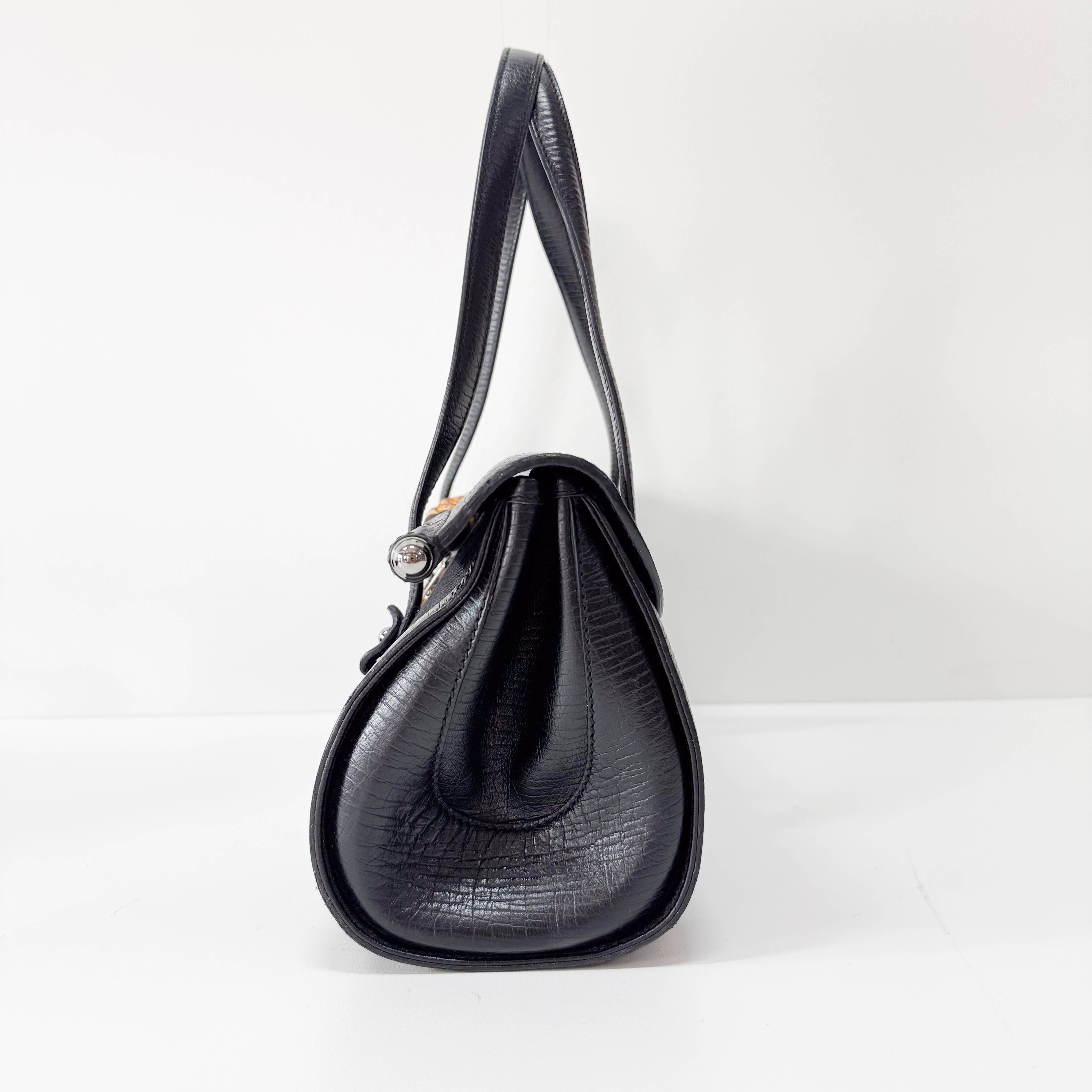 Black Bamboo Shoulder Bag