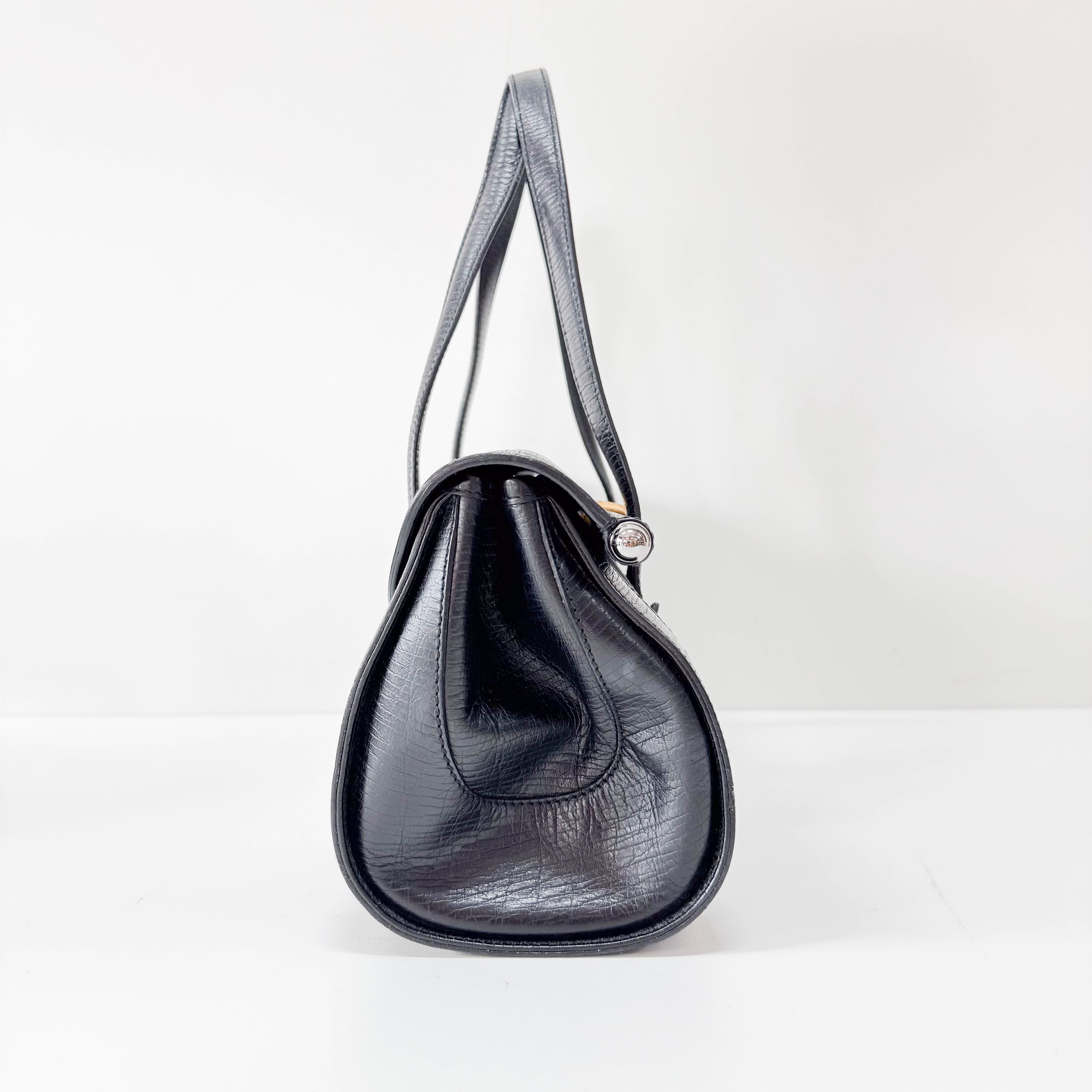 Black Bamboo Shoulder Bag