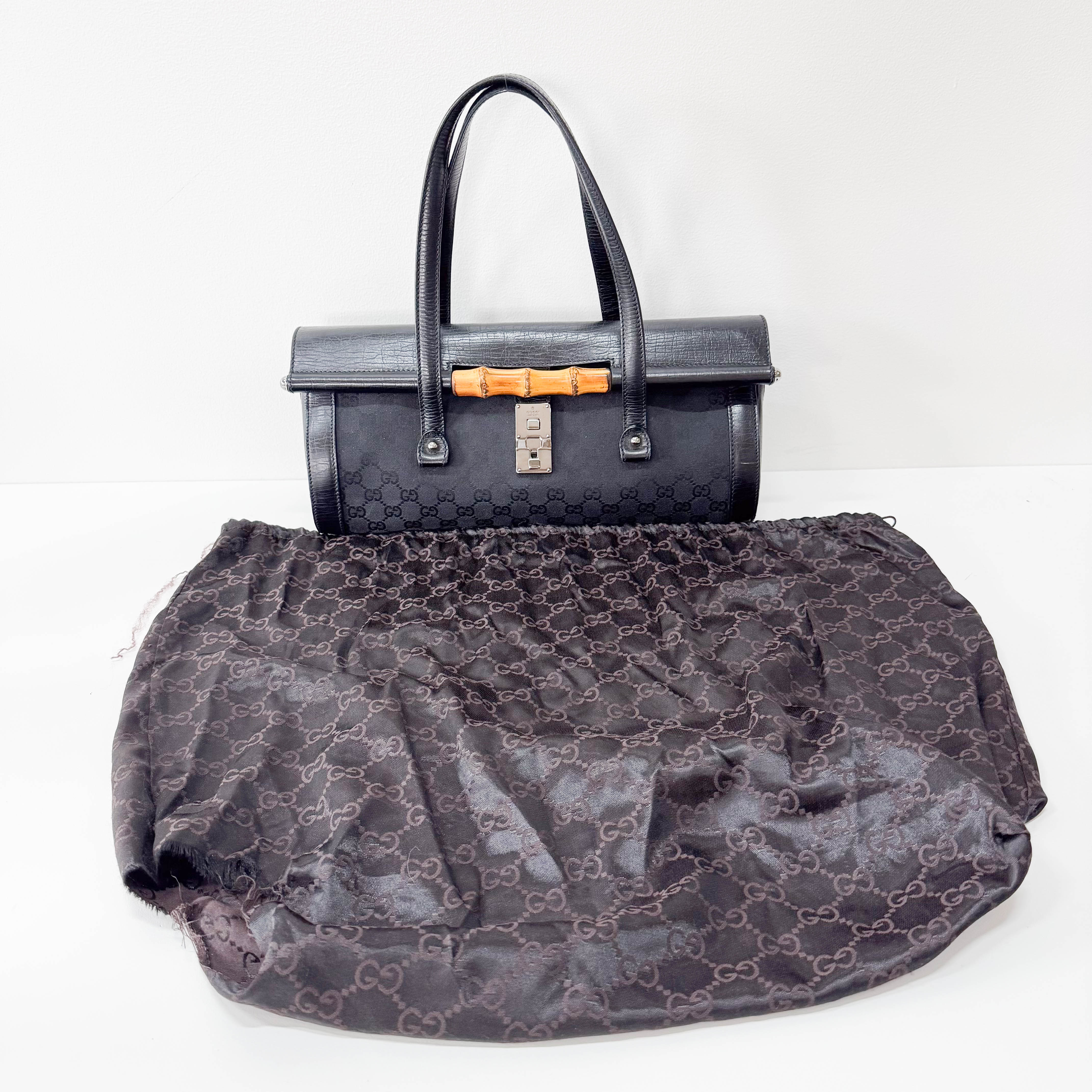 Black Bamboo Shoulder Bag