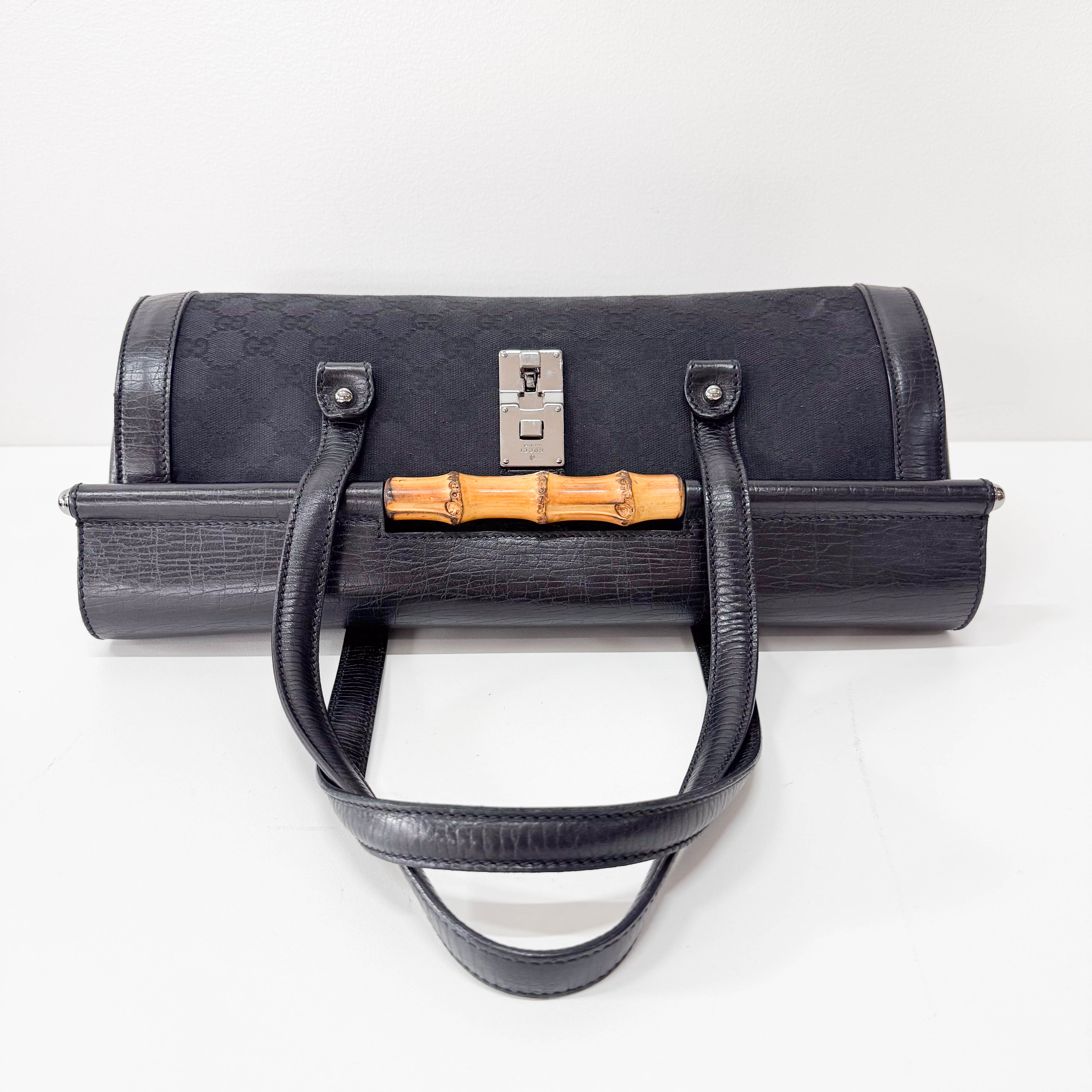 Black Bamboo Shoulder Bag
