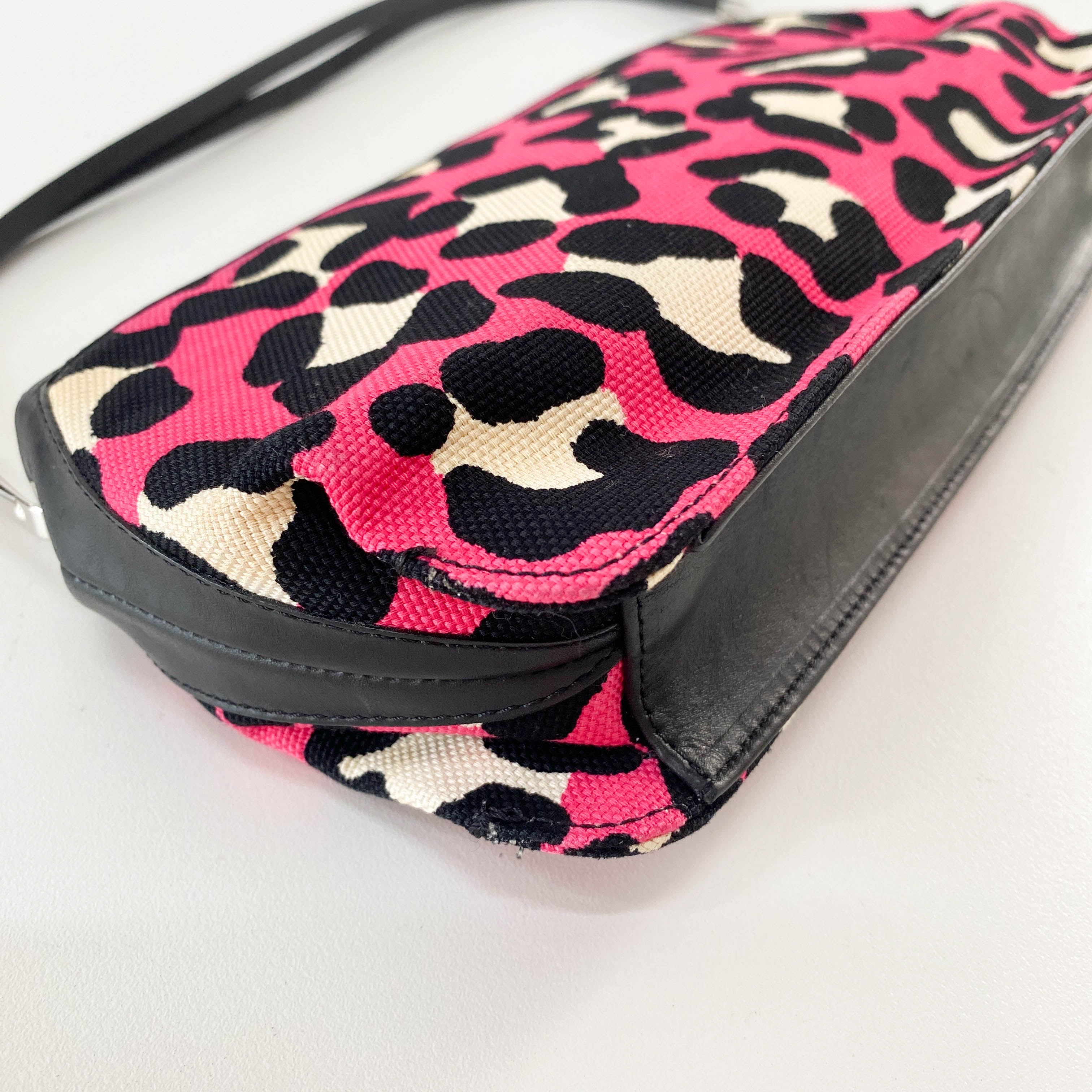 Pink Leopard Canvas Shoulder Bag