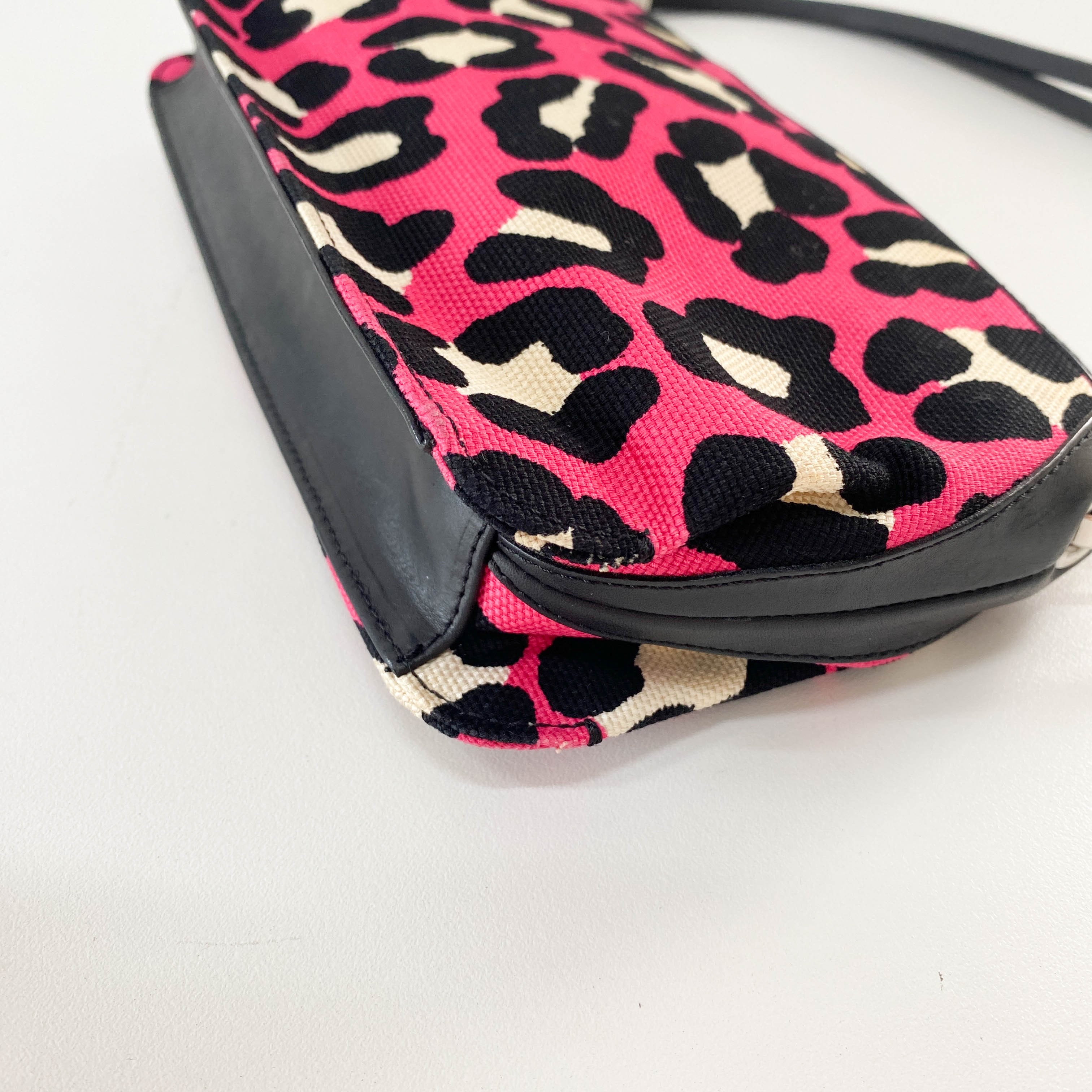 Pink Leopard Canvas Shoulder Bag