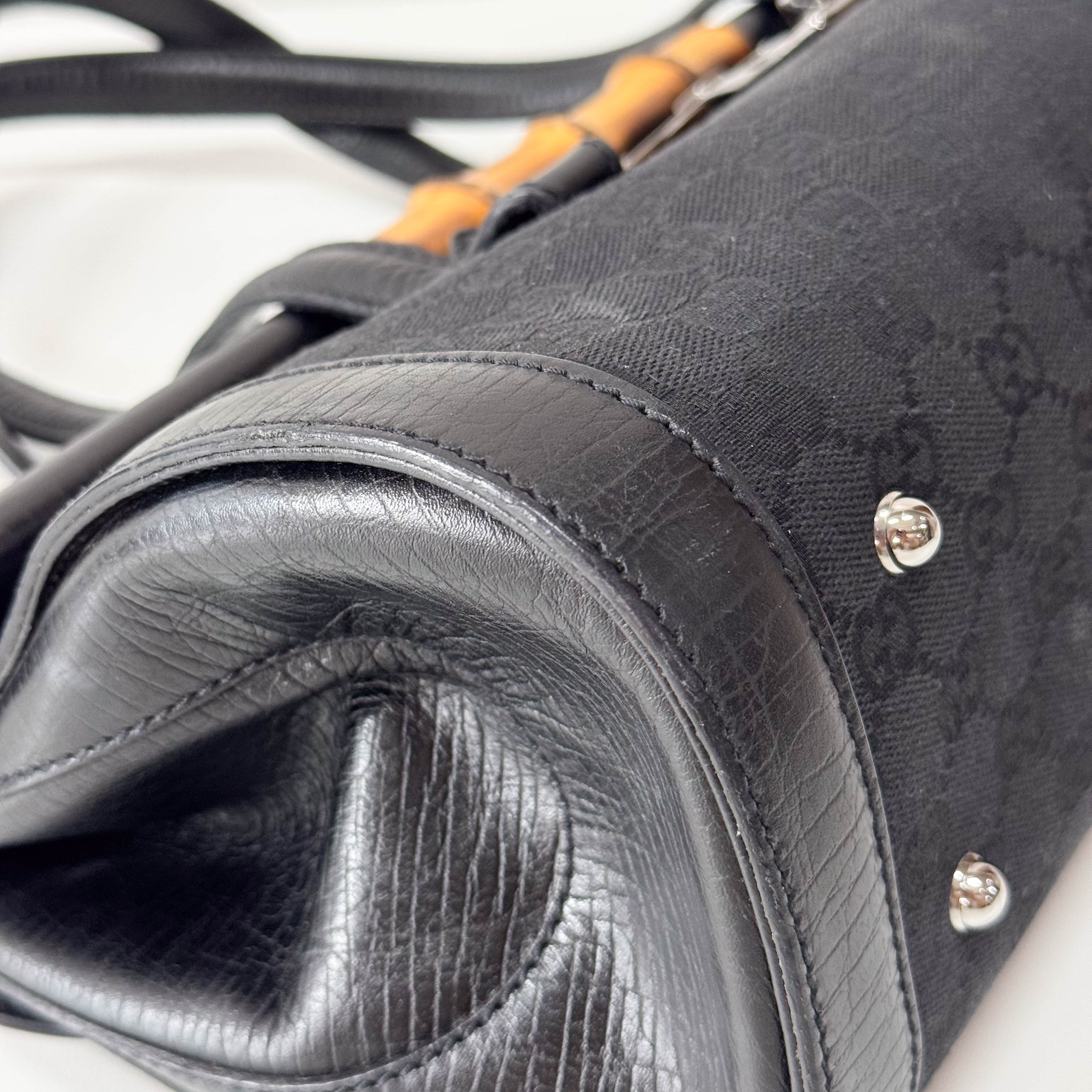 Black Bamboo Shoulder Bag