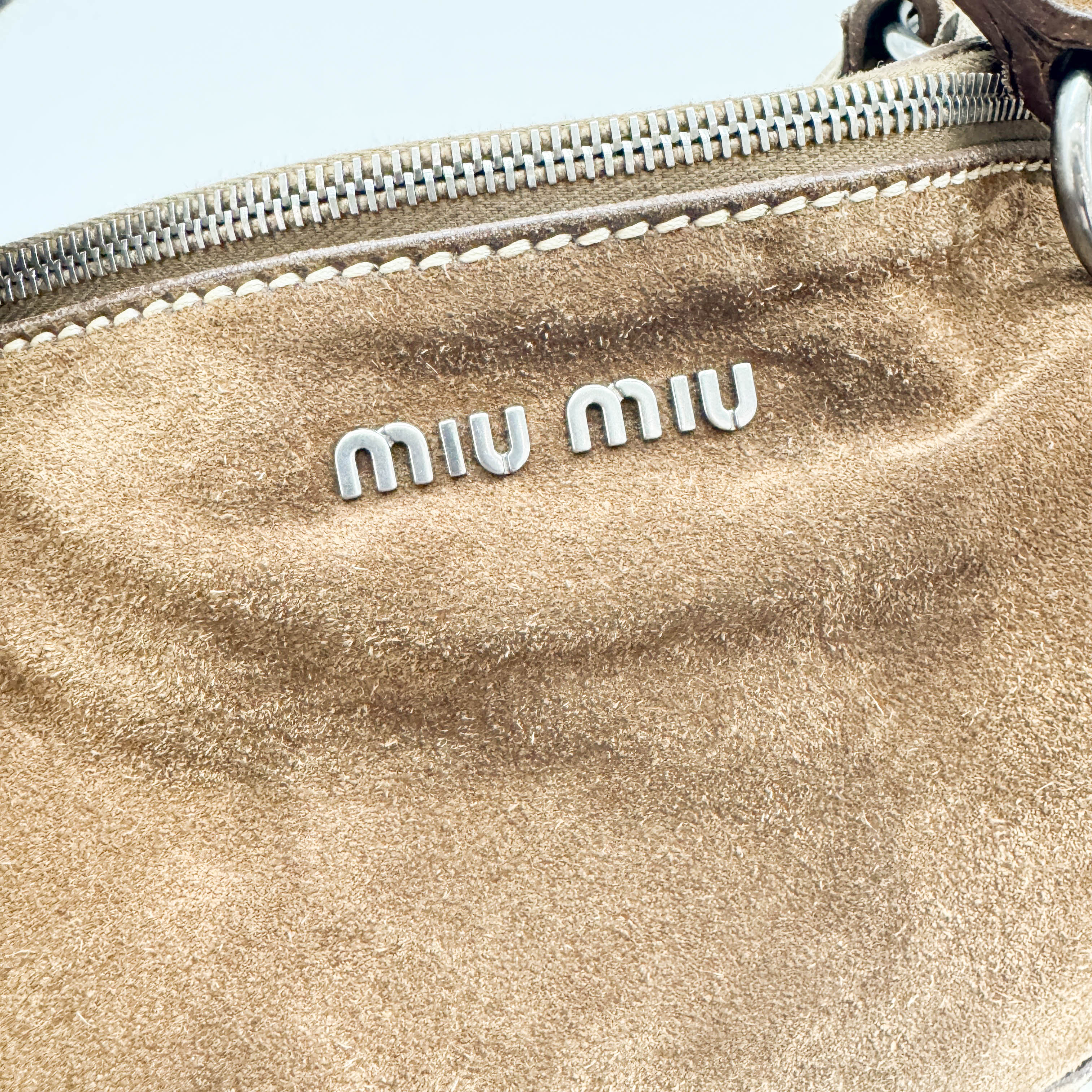 Studded Fringe Brown Suede Two Way Tote Bag