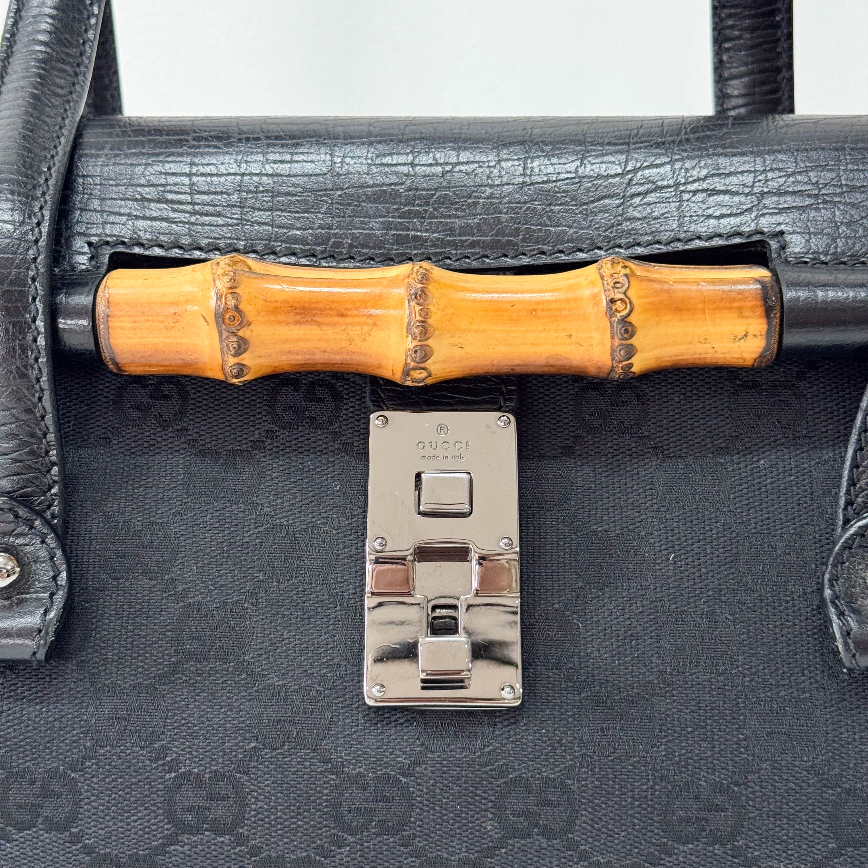 Black Bamboo Shoulder Bag