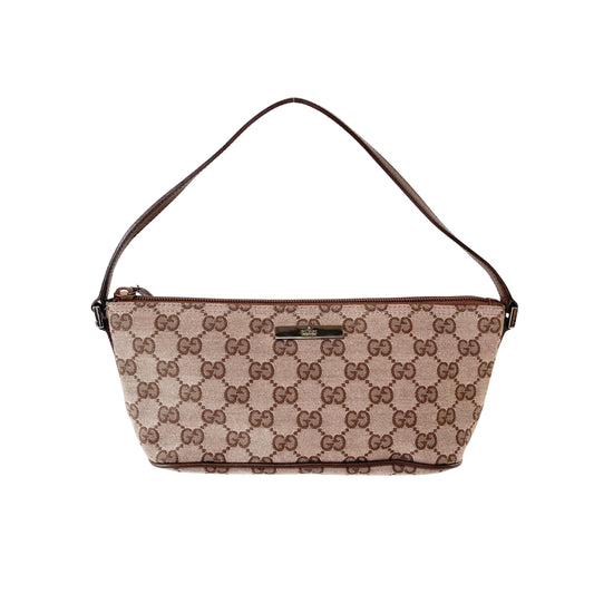 Boat Brown GG Canvas Pouch