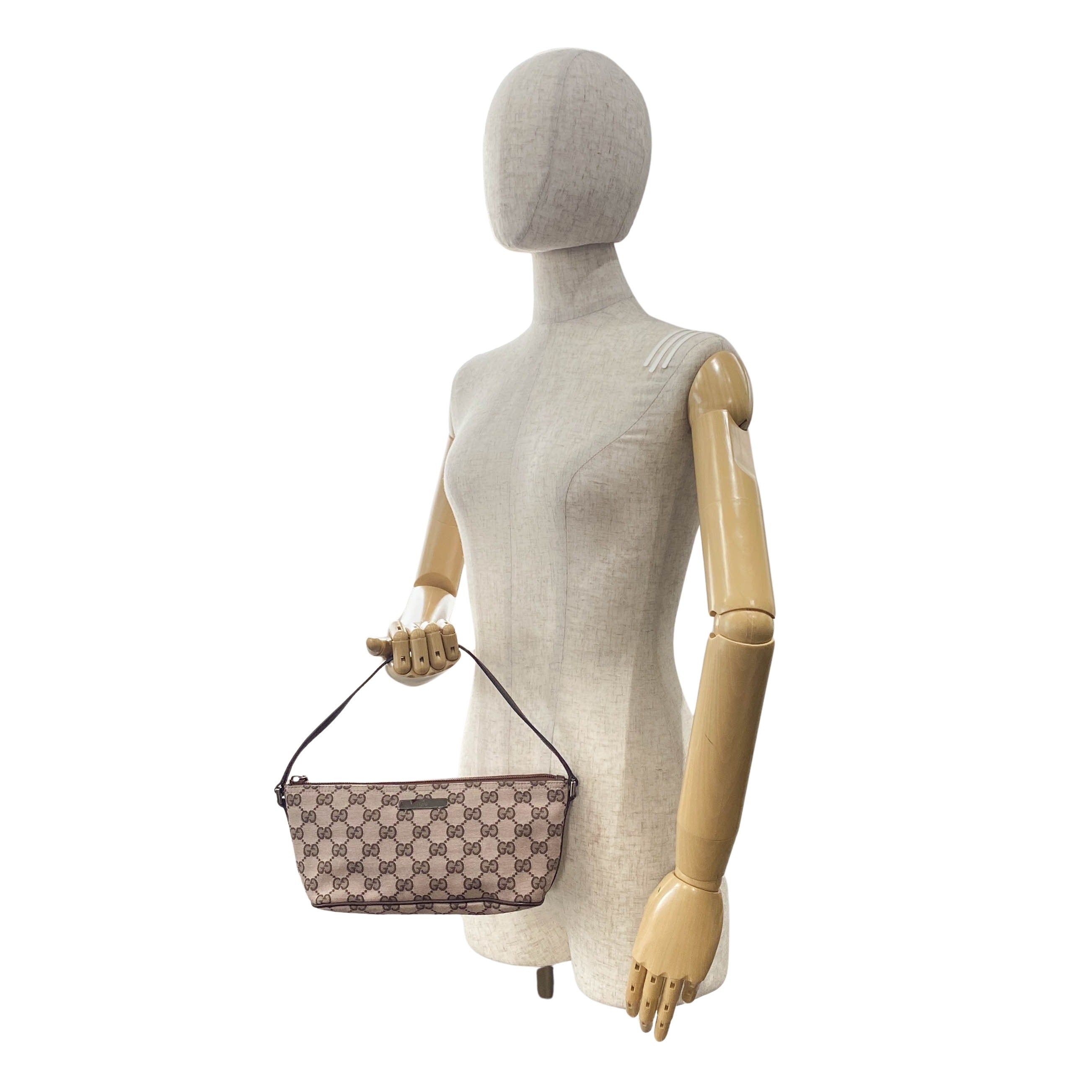 Boat Brown GG Canvas Pouch