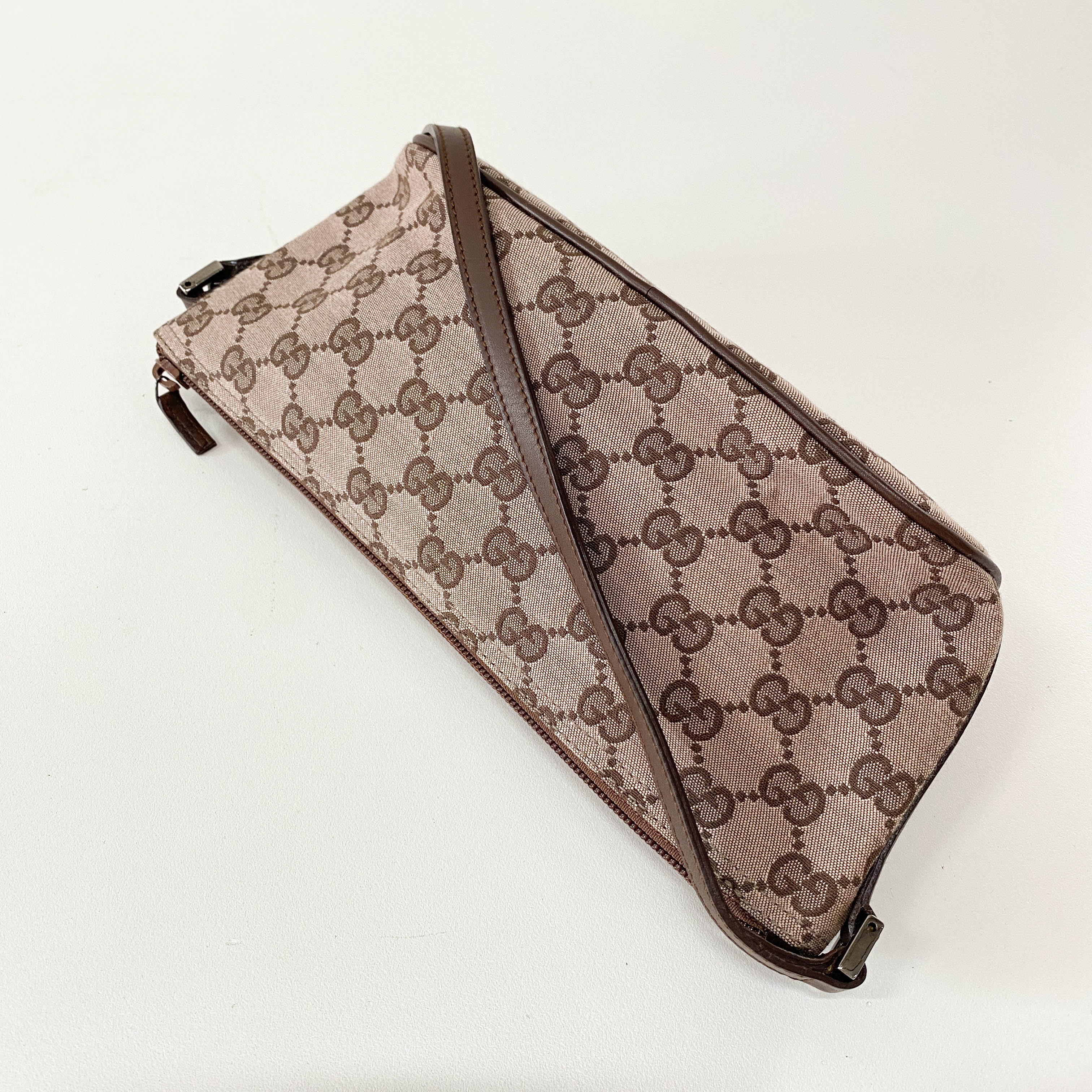 Boat Brown GG Canvas Pouch