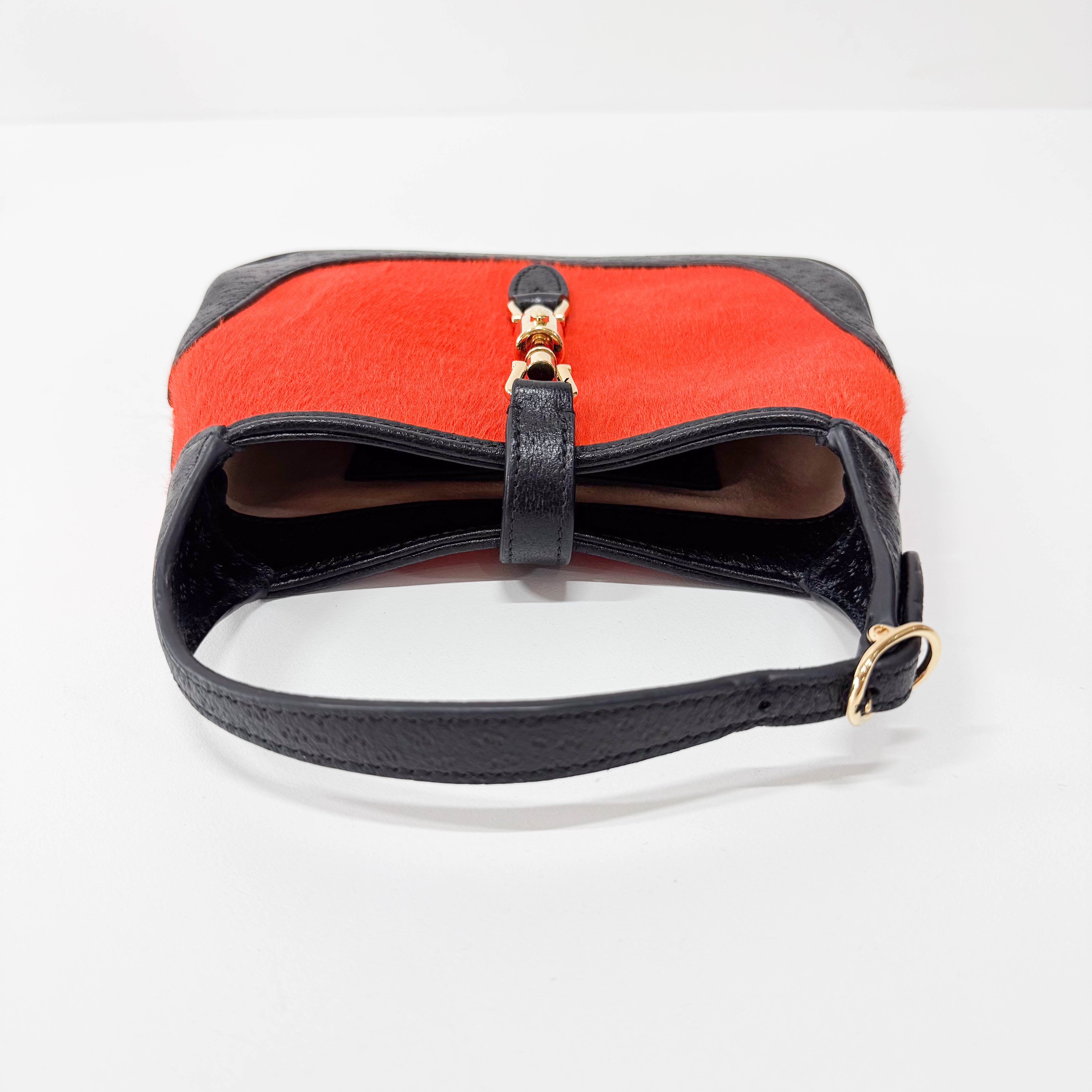 Jackie Mini Orange & Black Pony Hair Handbag