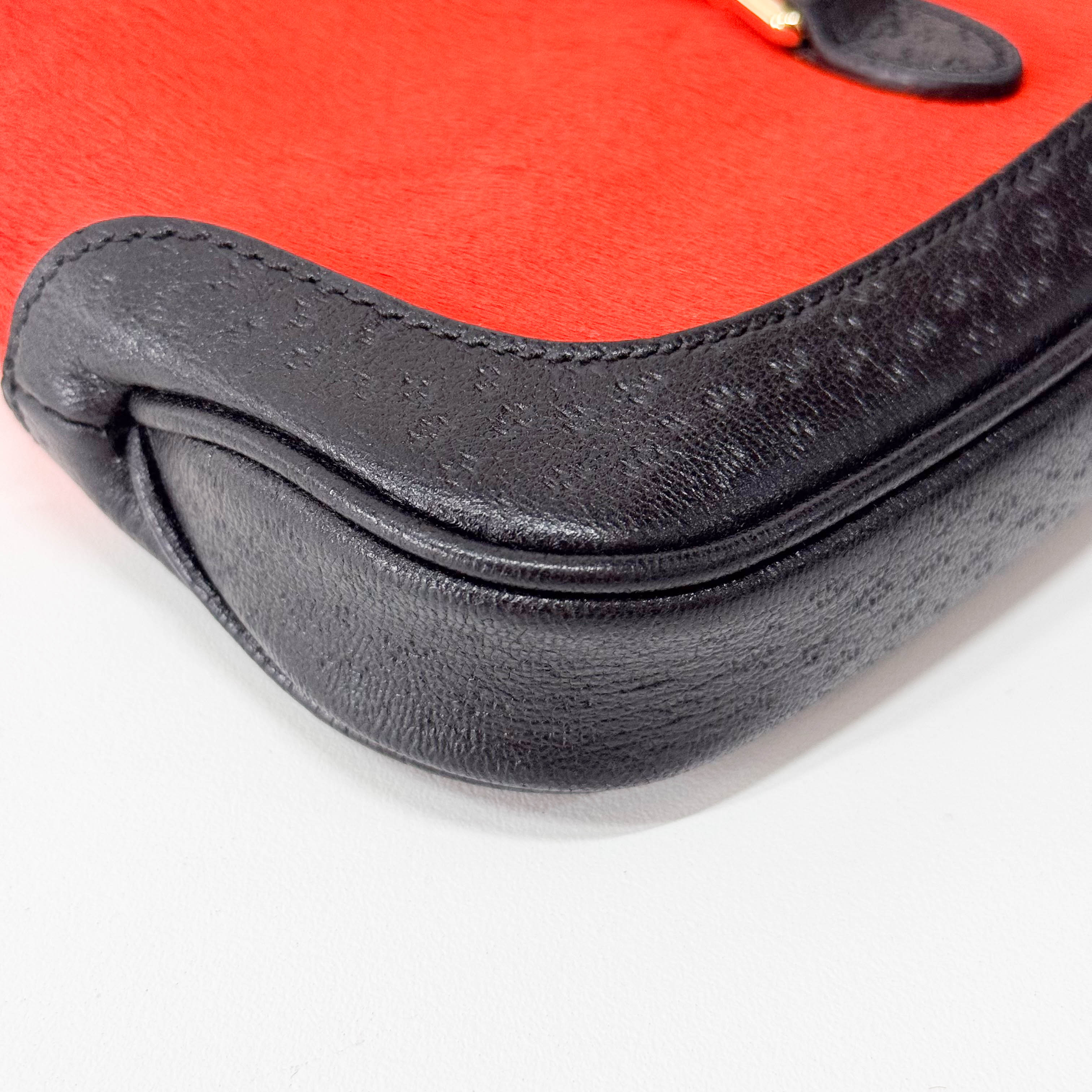 Jackie Mini Orange & Black Pony Hair Handbag