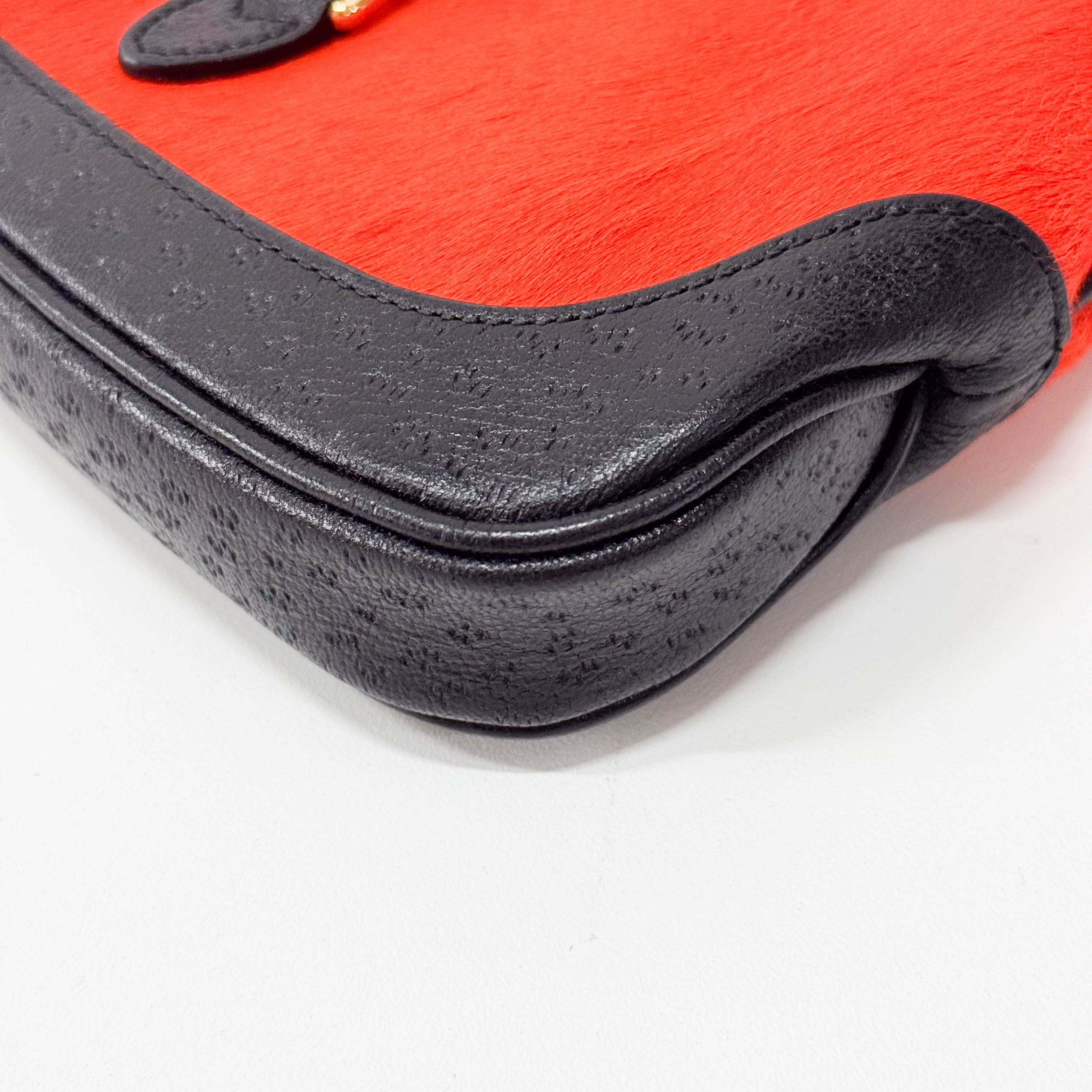 Jackie Mini Orange & Black Pony Hair Handbag