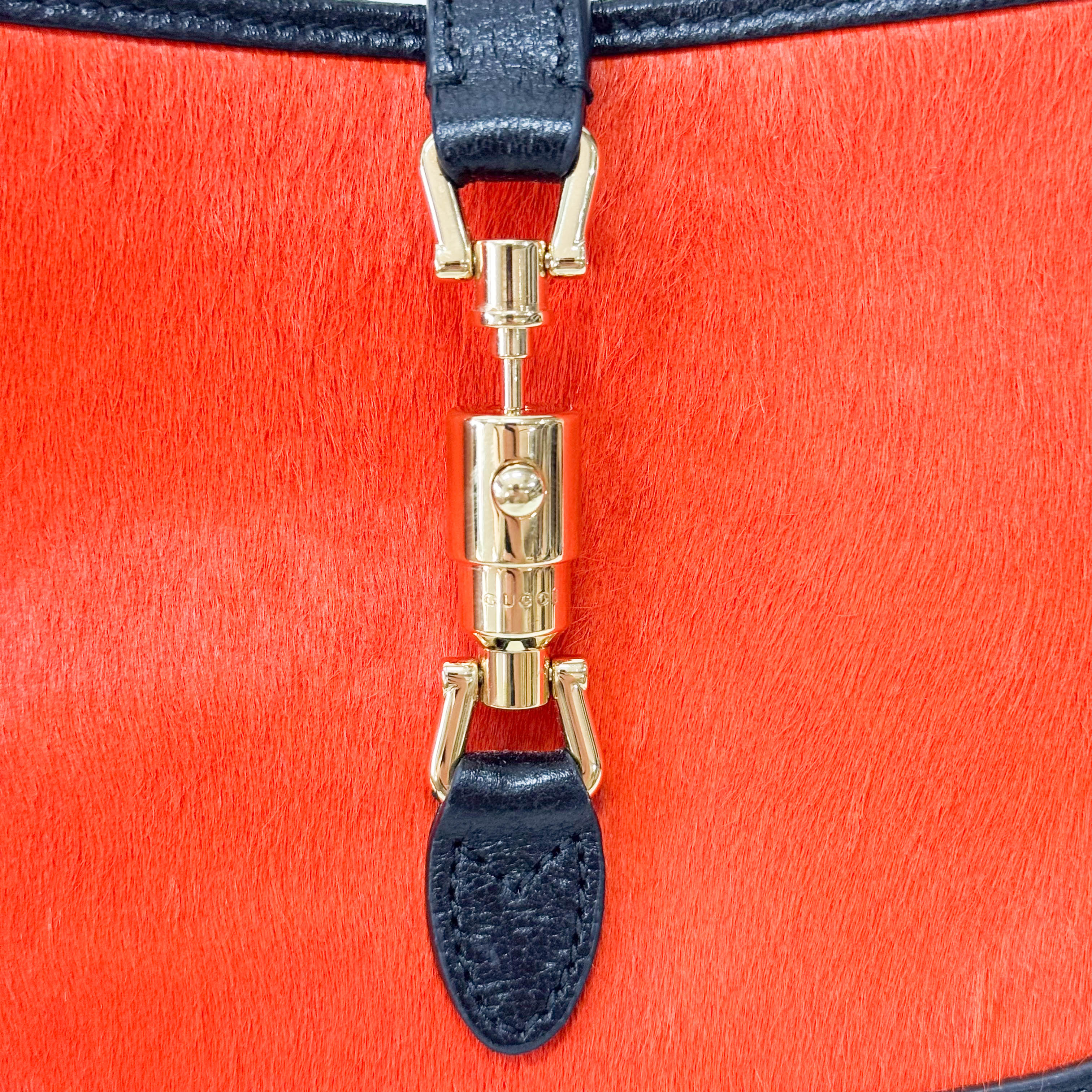 Jackie Mini Orange & Black Pony Hair Handbag