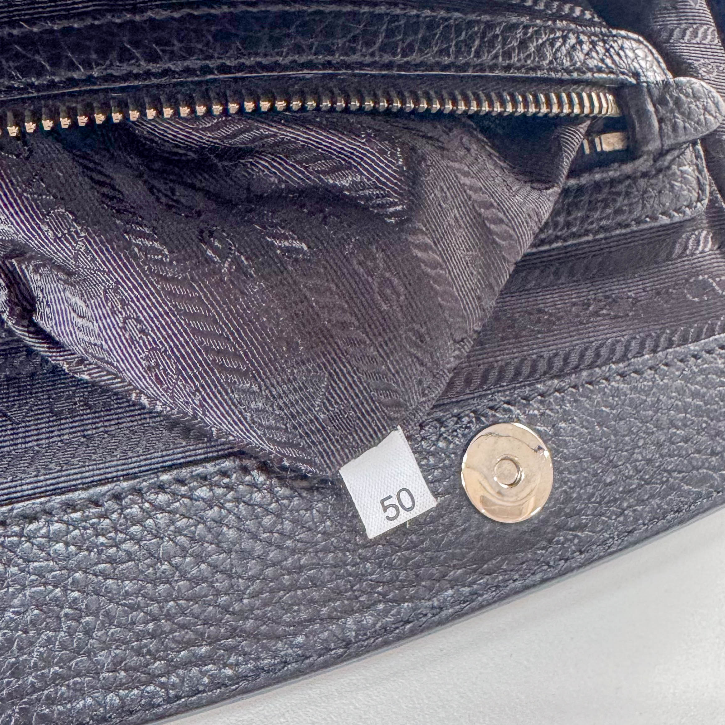 Braided Handle Black Leather Bag