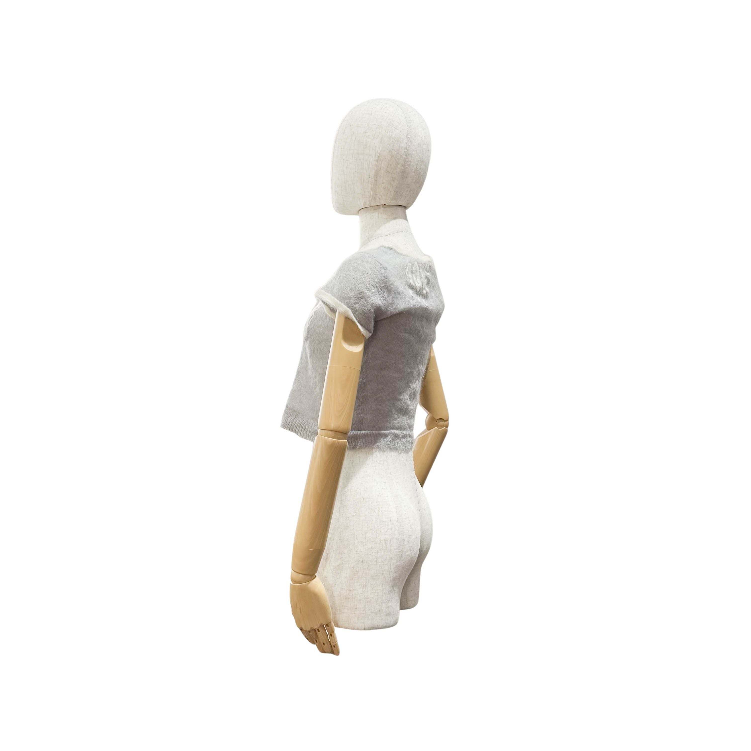 Grey Mohair Knit Cropped Sweater Size 4