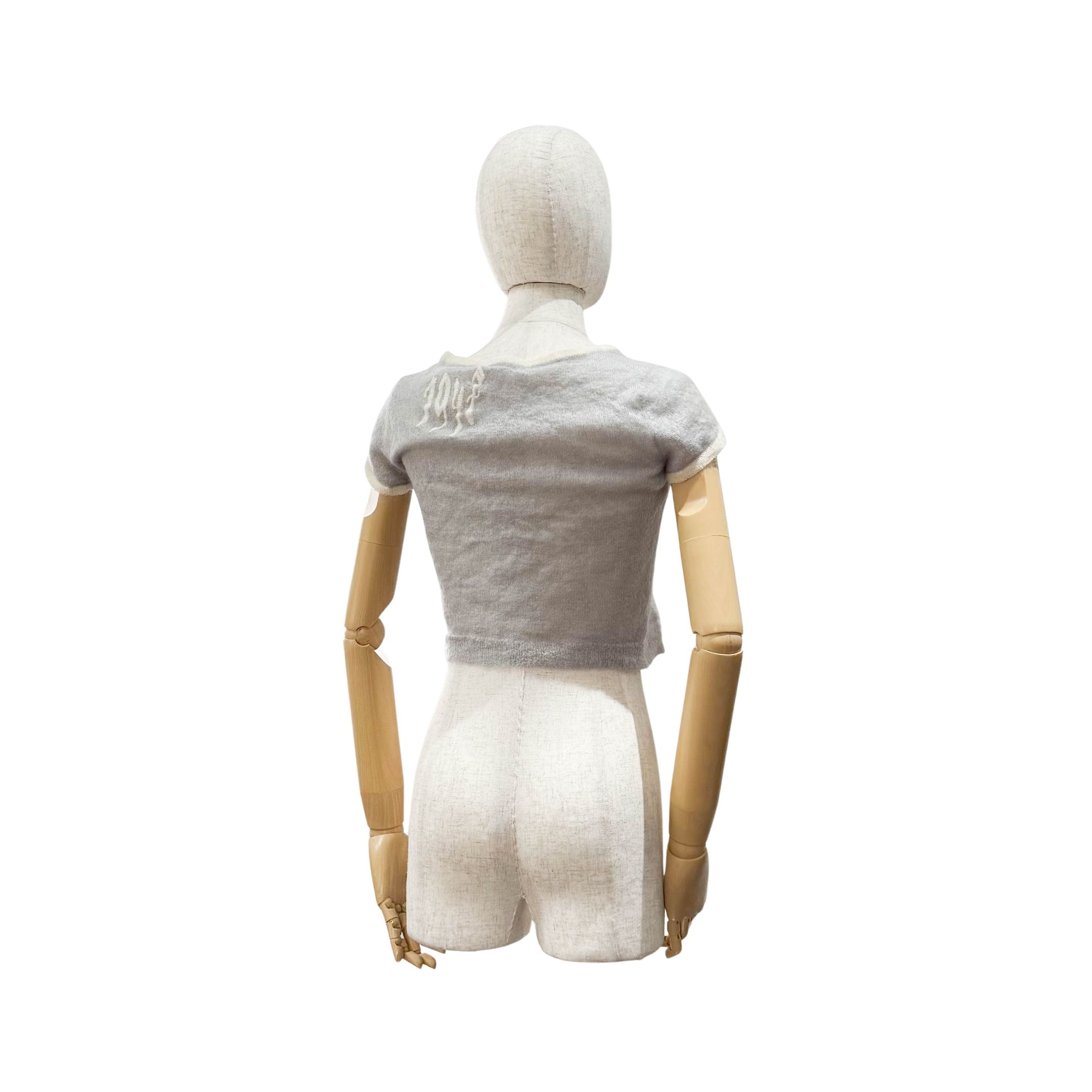 Grey Mohair Knit Cropped Sweater Size 4