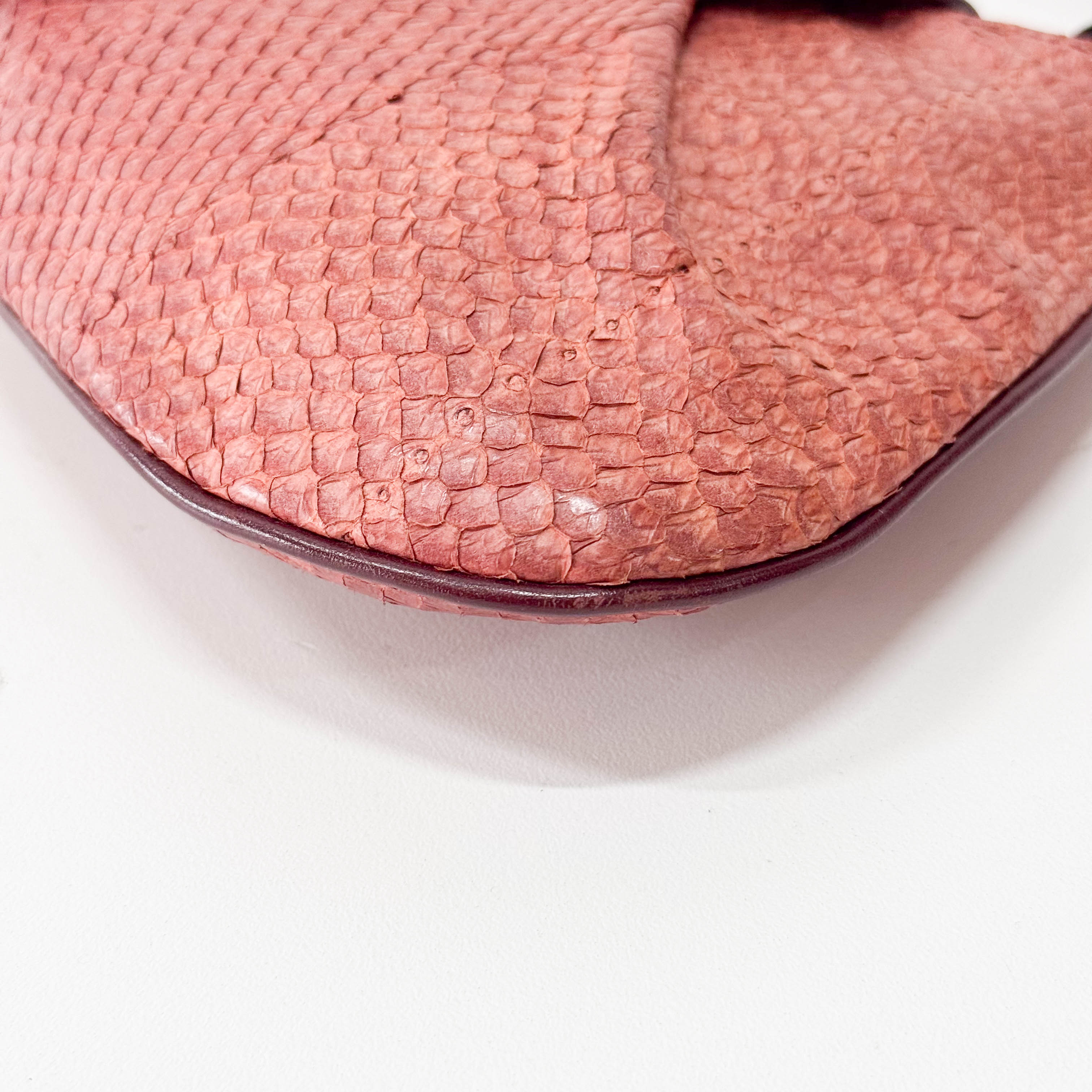 Red Leather Boat Shoulder Bag