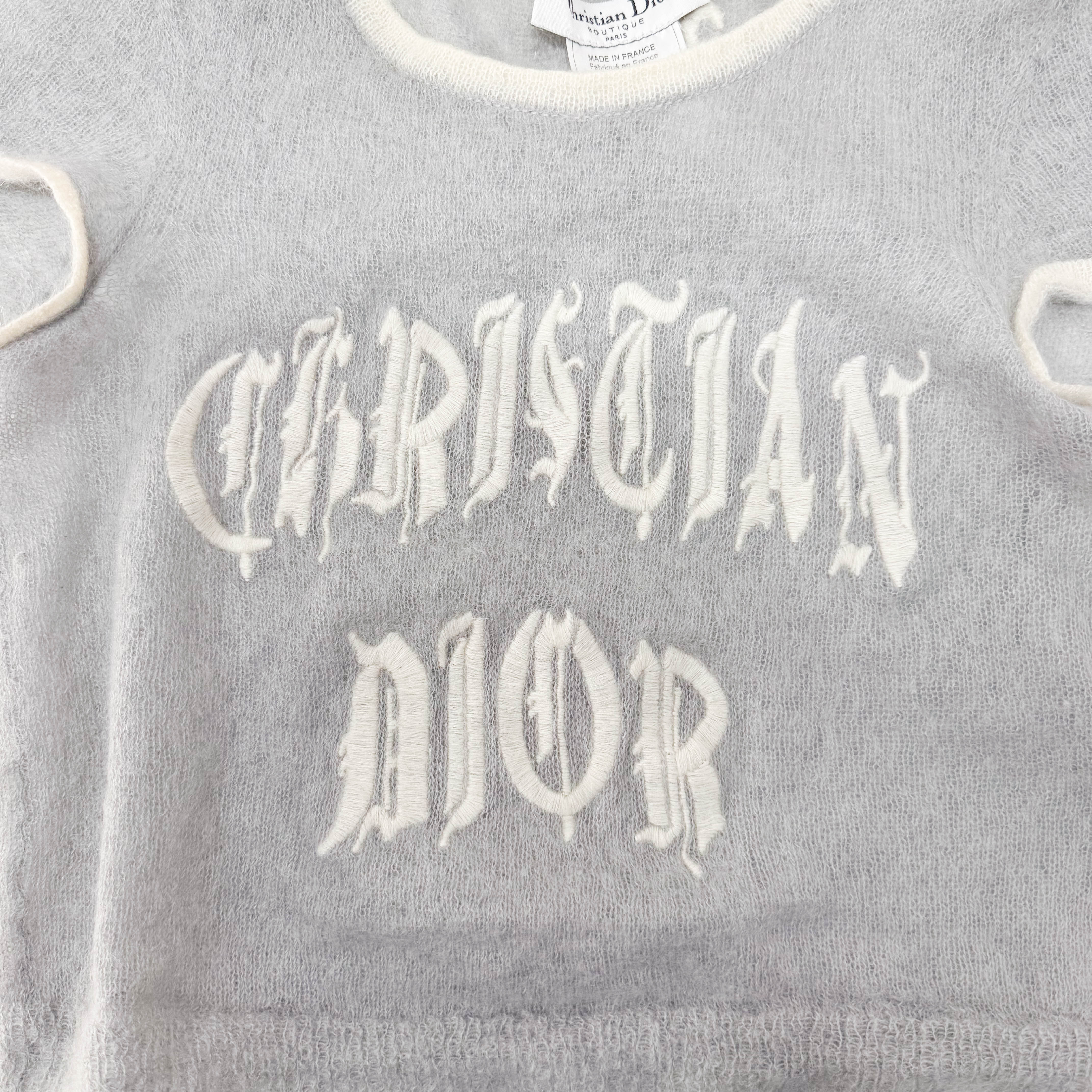 Grey Mohair Knit Cropped Sweater Size 4