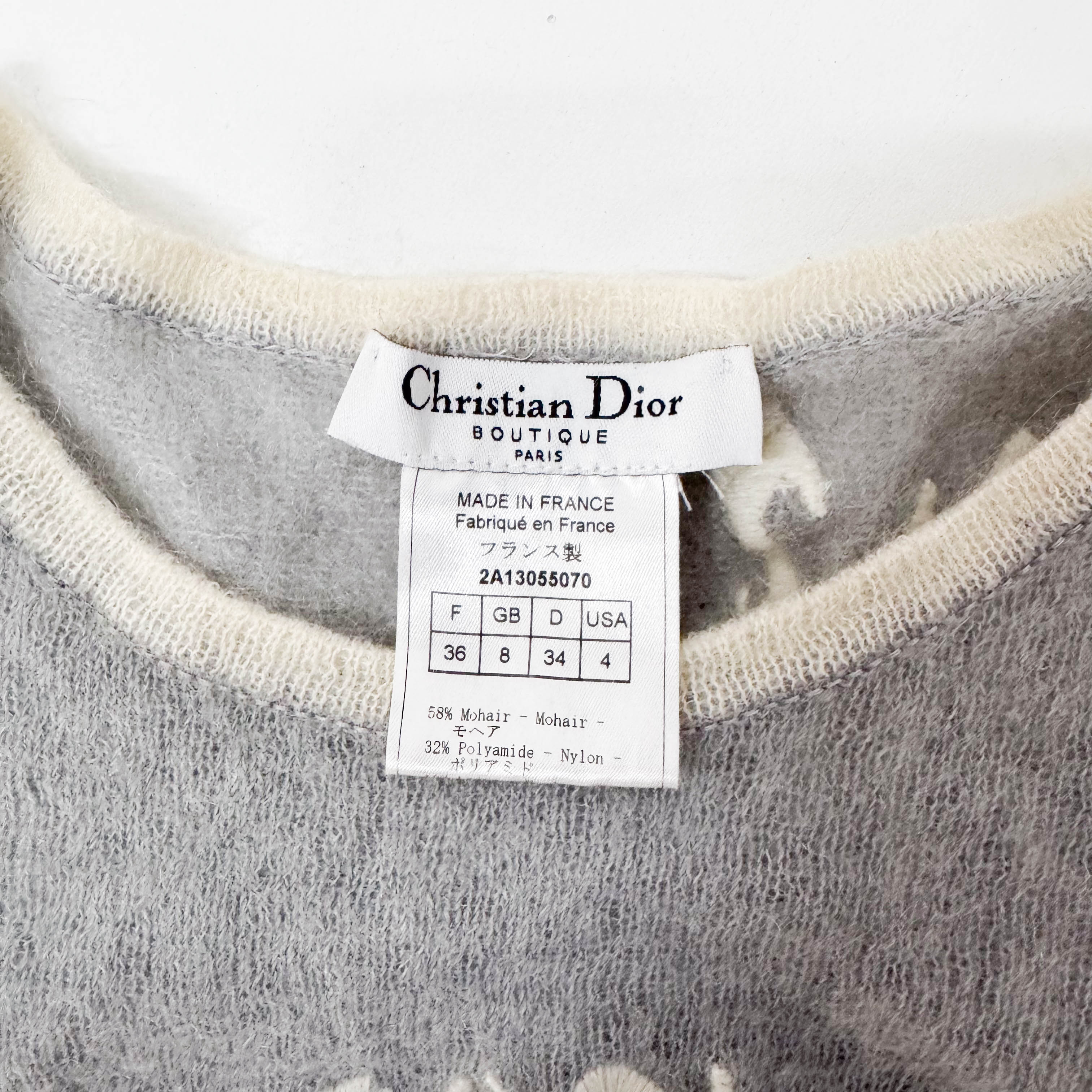 Grey Mohair Knit Cropped Sweater Size 4