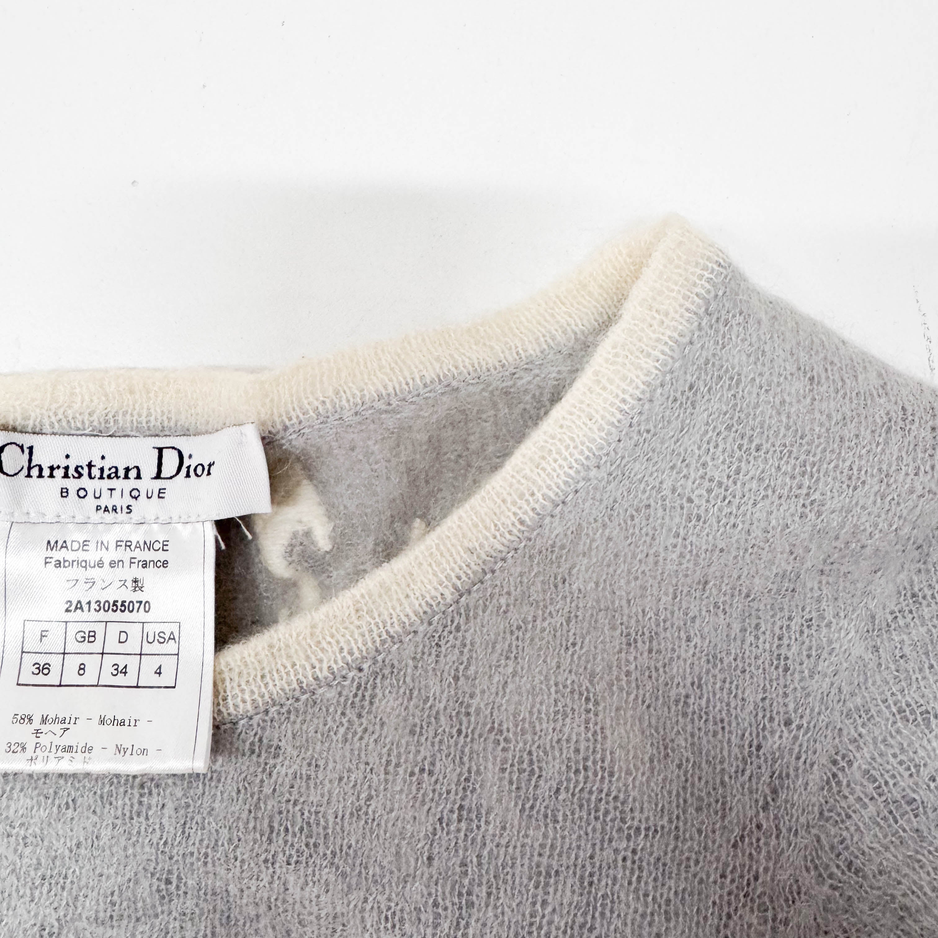 Grey Mohair Knit Cropped Sweater Size 4