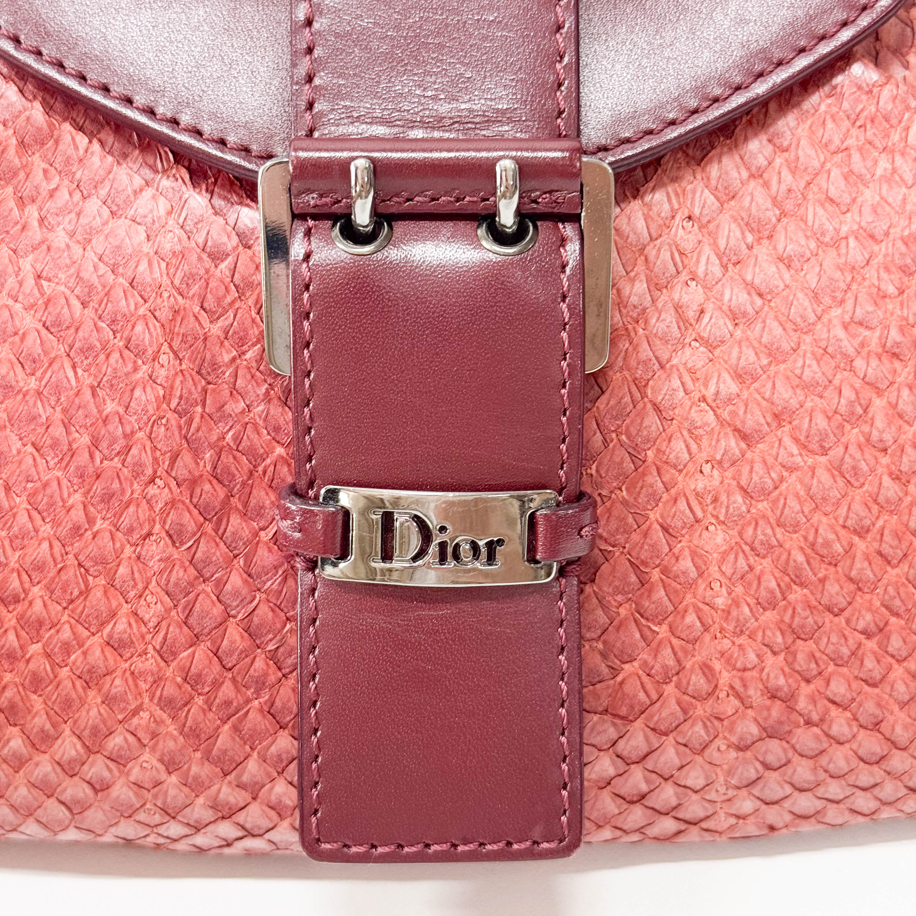 Red Leather Boat Shoulder Bag