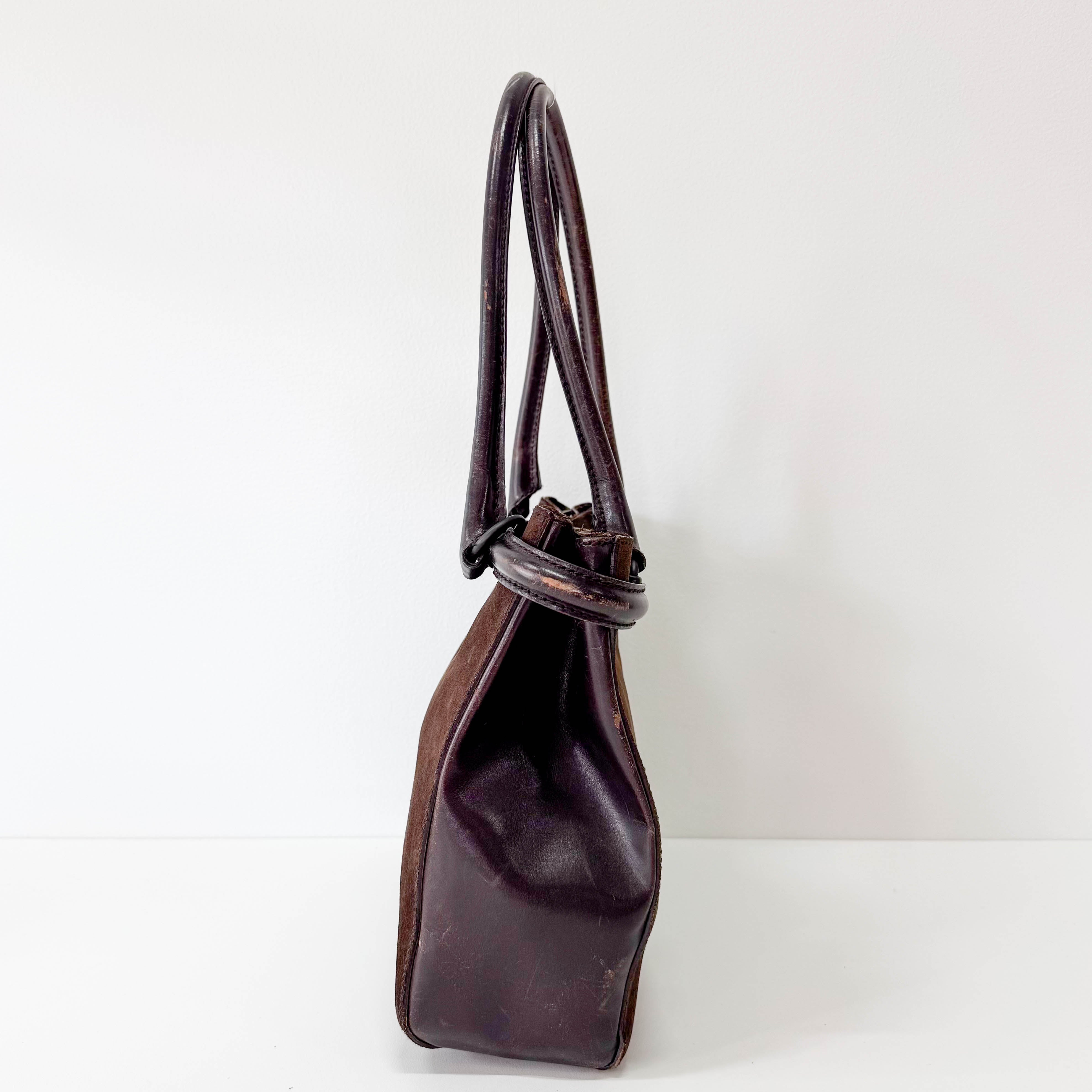 Brown Suede Tote Bag