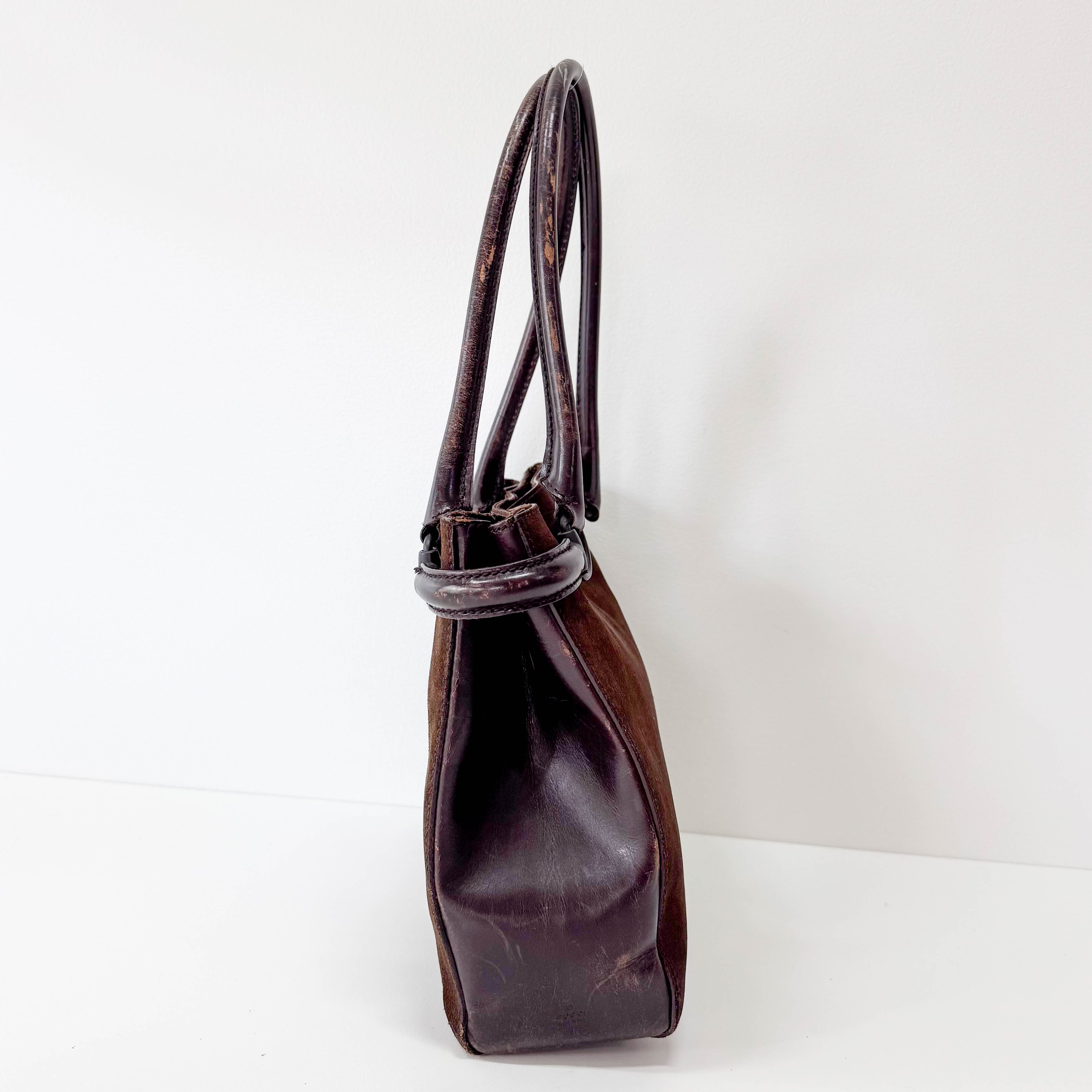 Brown Suede Tote Bag