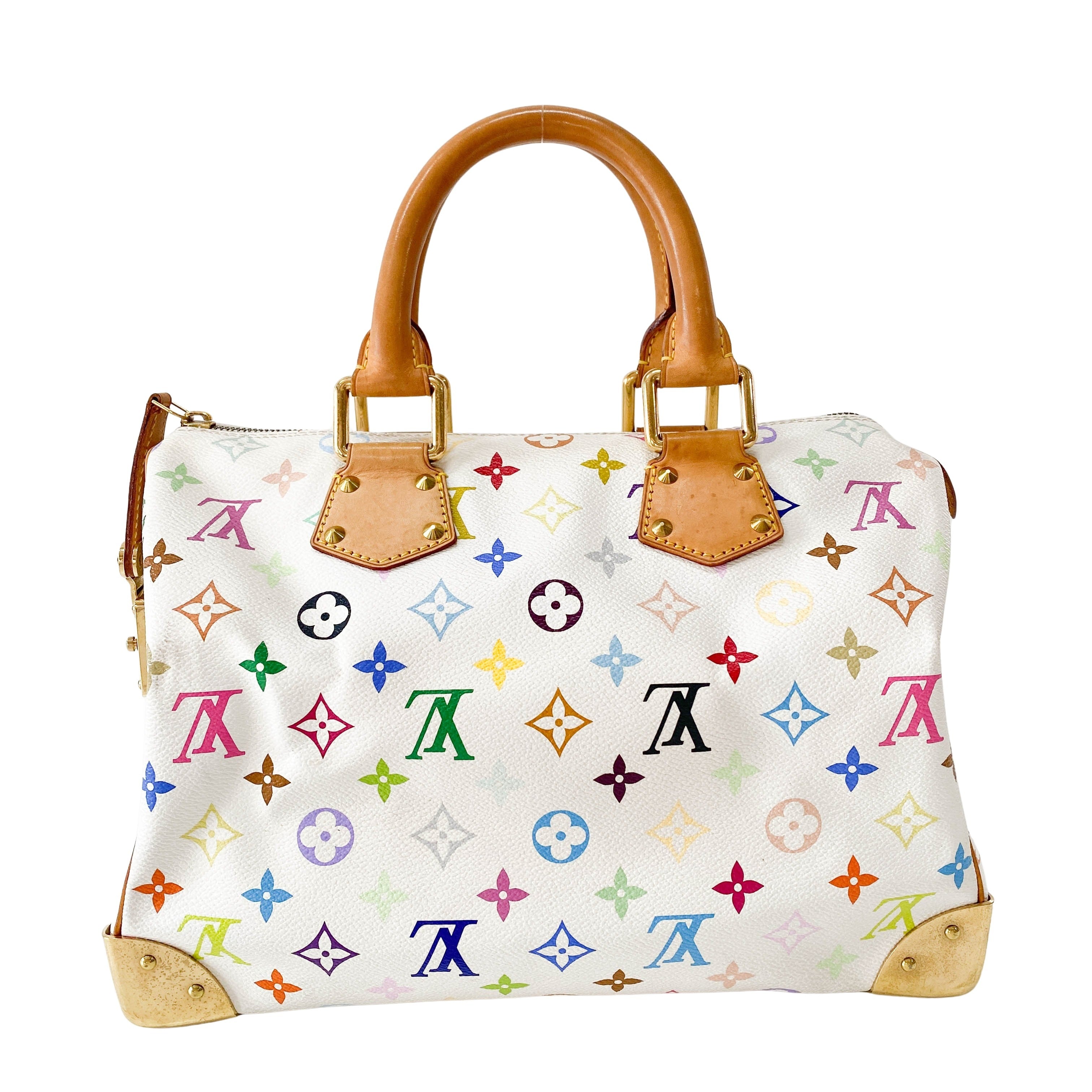Louis Vuitton x Takashi Murakami Multicolour Speedy 30 White