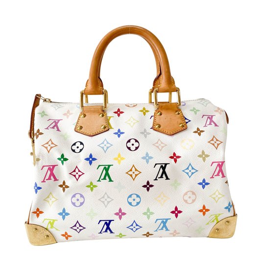 Louis Vuitton x Takashi Murakami Multicolour Speedy 30 White