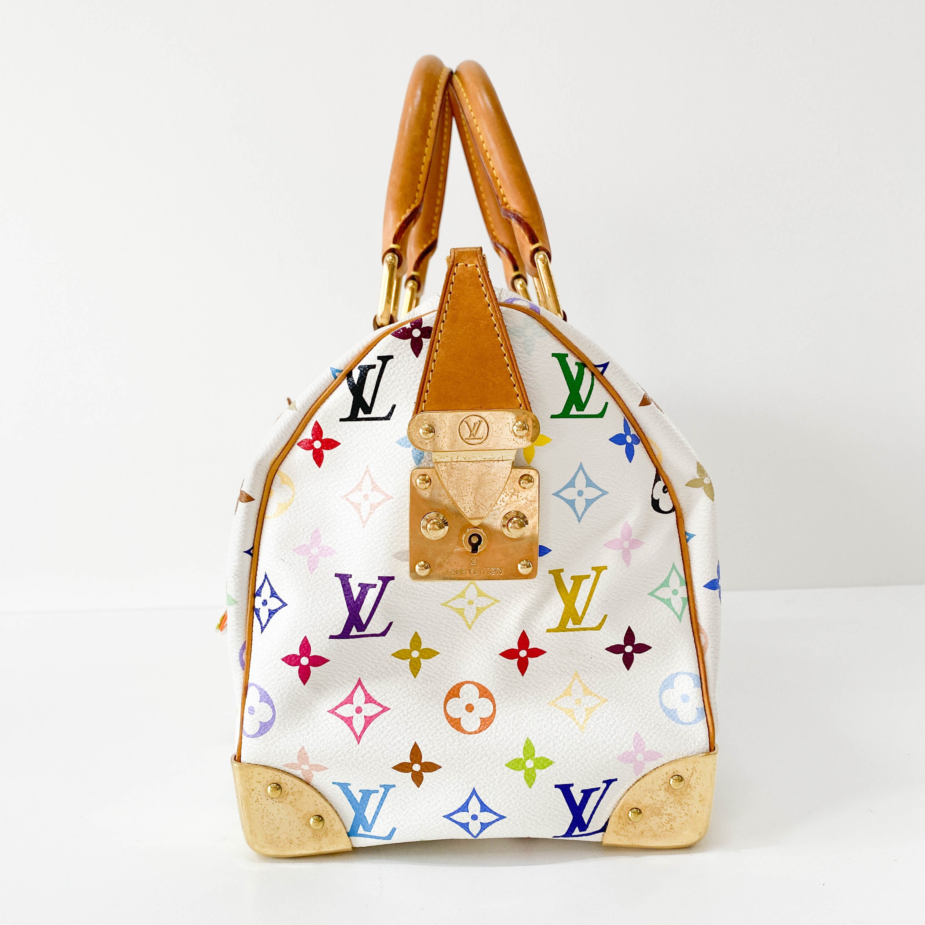Louis Vuitton x Takashi Murakami Multicolour Speedy 30 White