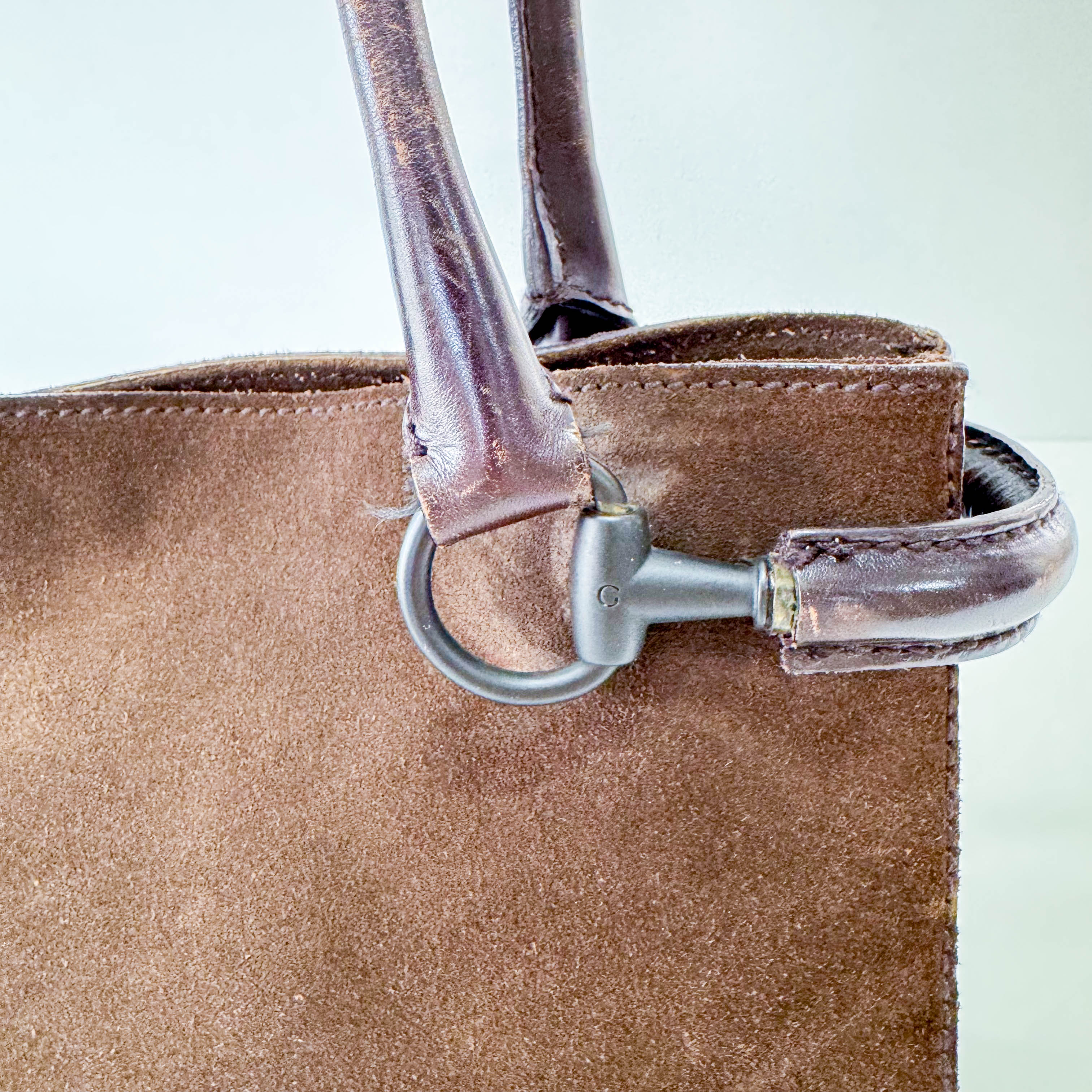 Brown Suede Tote Bag