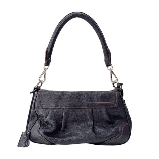 Black Leather Tassel Shoulder Bag