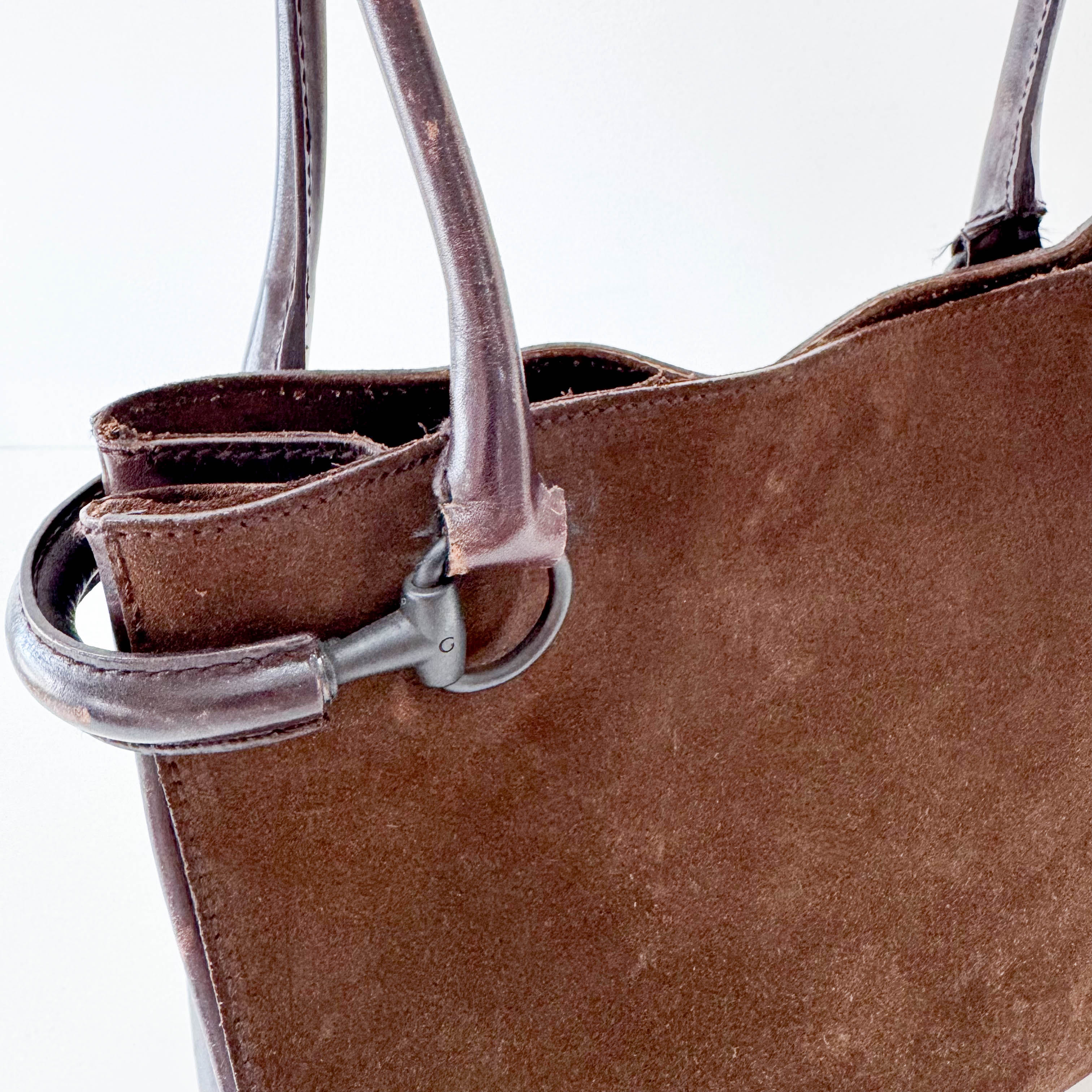 Brown Suede Tote Bag