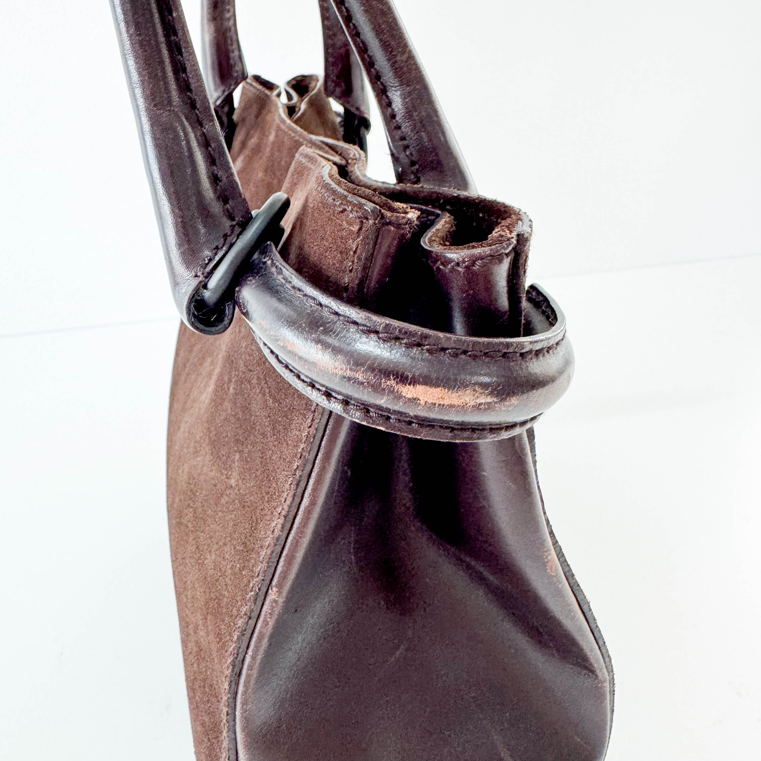 Brown Suede Tote Bag