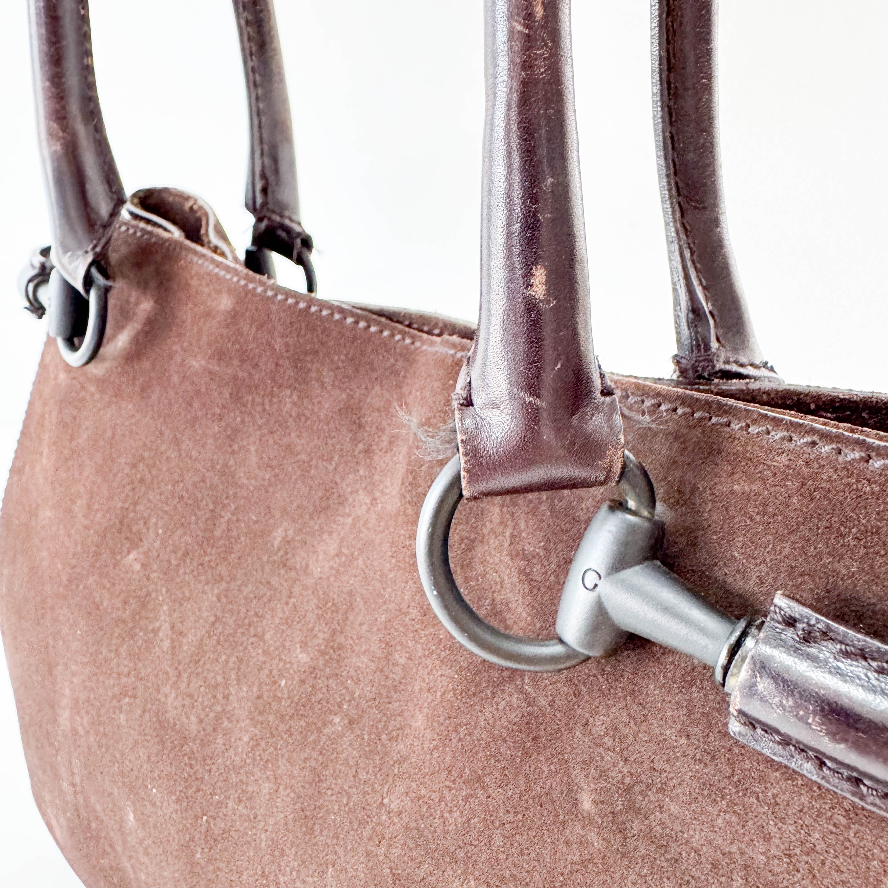 Brown Suede Tote Bag