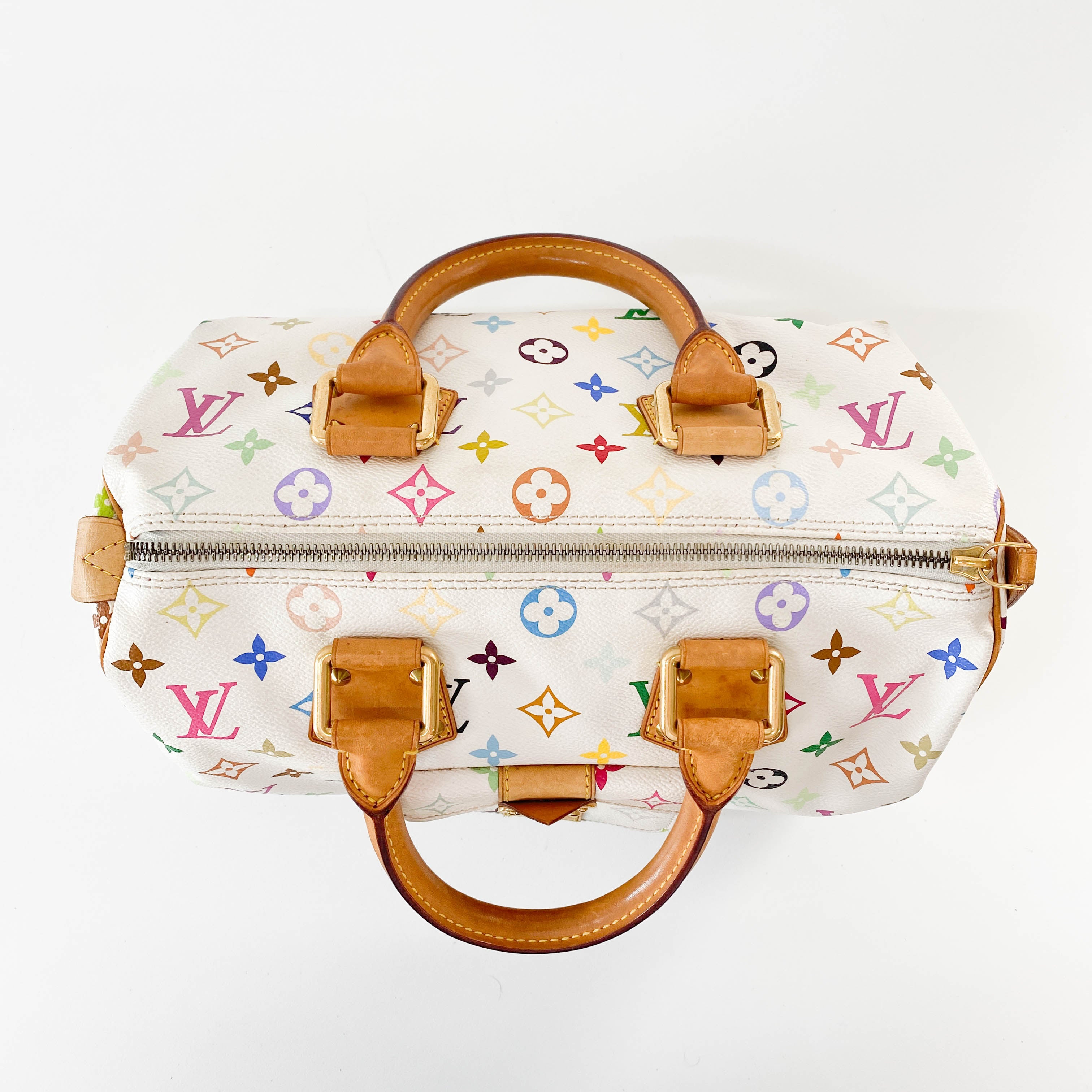 Louis Vuitton x Takashi Murakami Multicolour Speedy 30 White