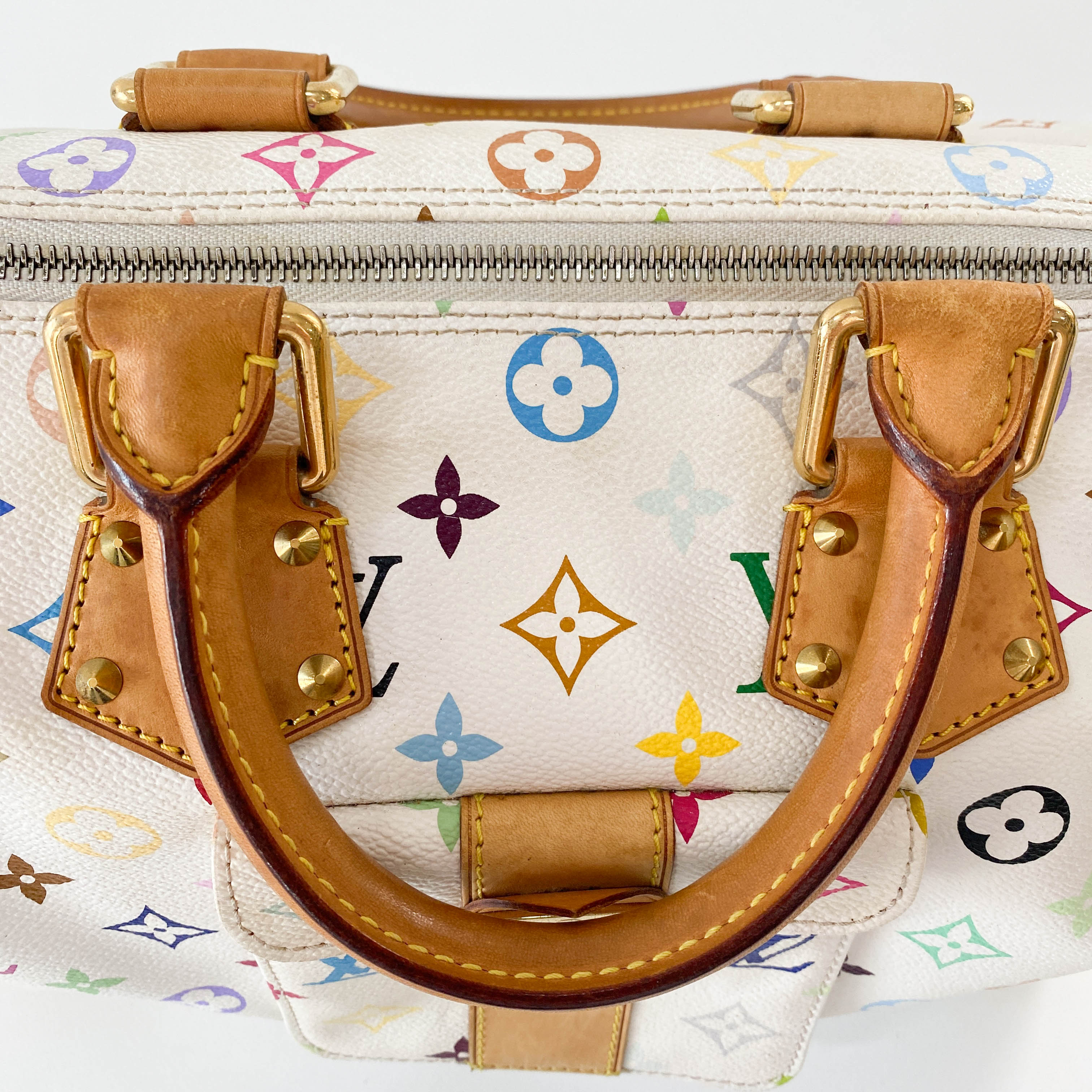 Louis Vuitton x Takashi Murakami Multicolour Speedy 30 White