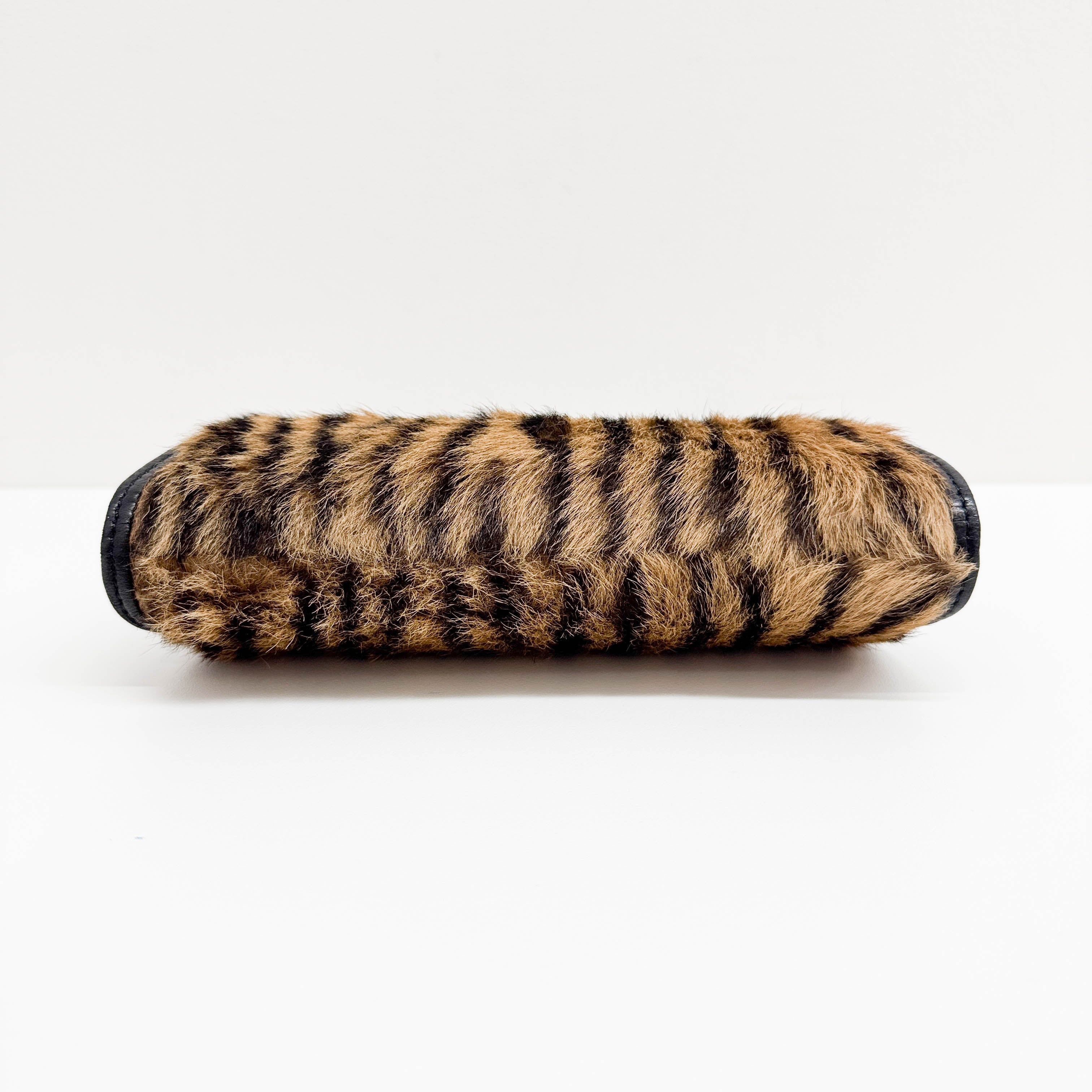 Brown Tiger Print Pony Hair Hand Bag