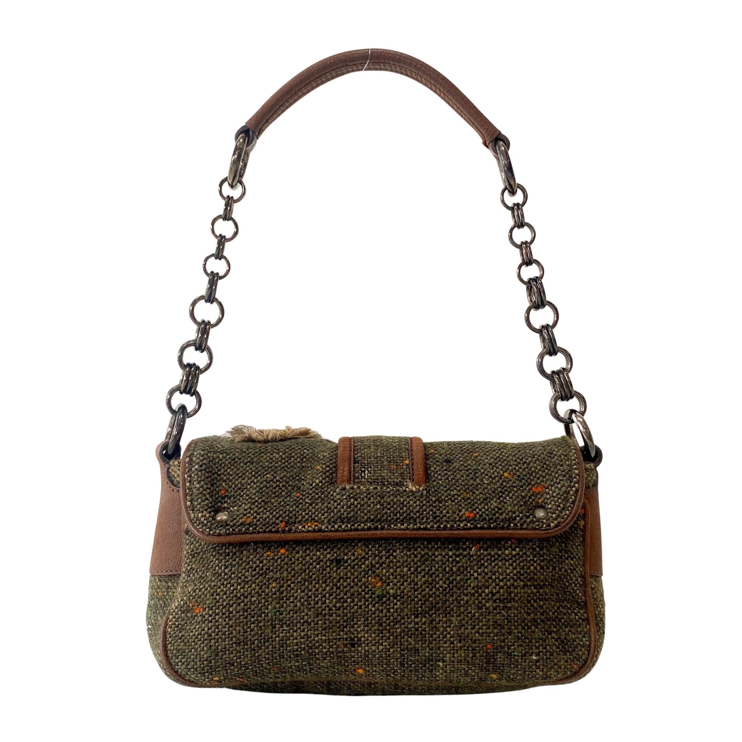 Mini Brown Tweed Shoulder Bag