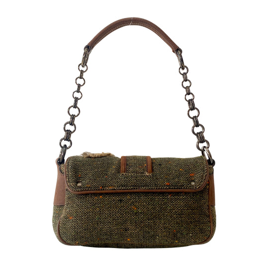 Mini Brown Tweed Shoulder Bag